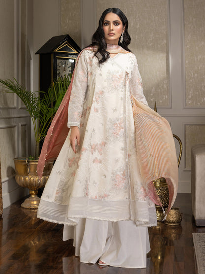 2 Piece Net Suit-Embroidered (Unstitched)