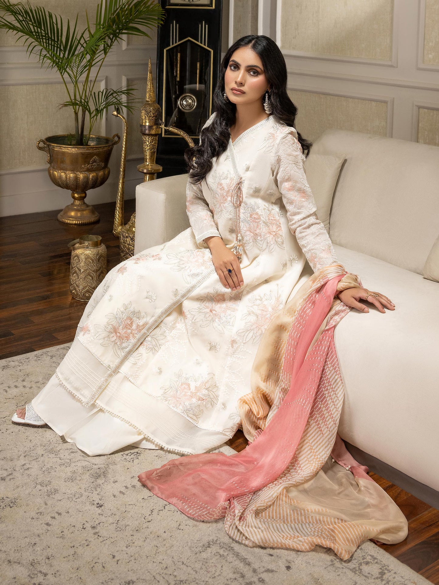 2 Piece Net Suit-Embroidered (Unstitched)