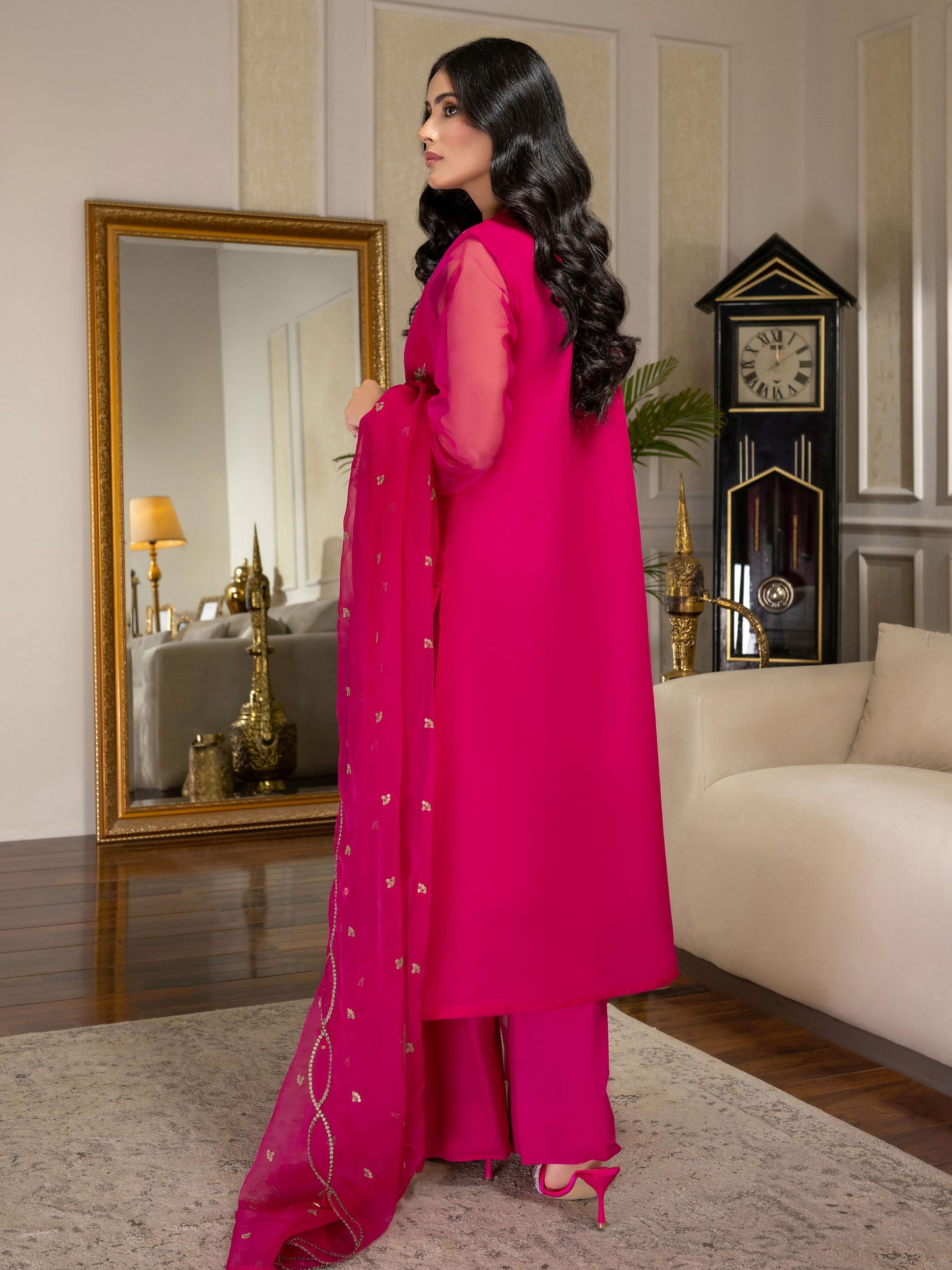 2 Piece Organza Suit-Embroidered (Unstitched)