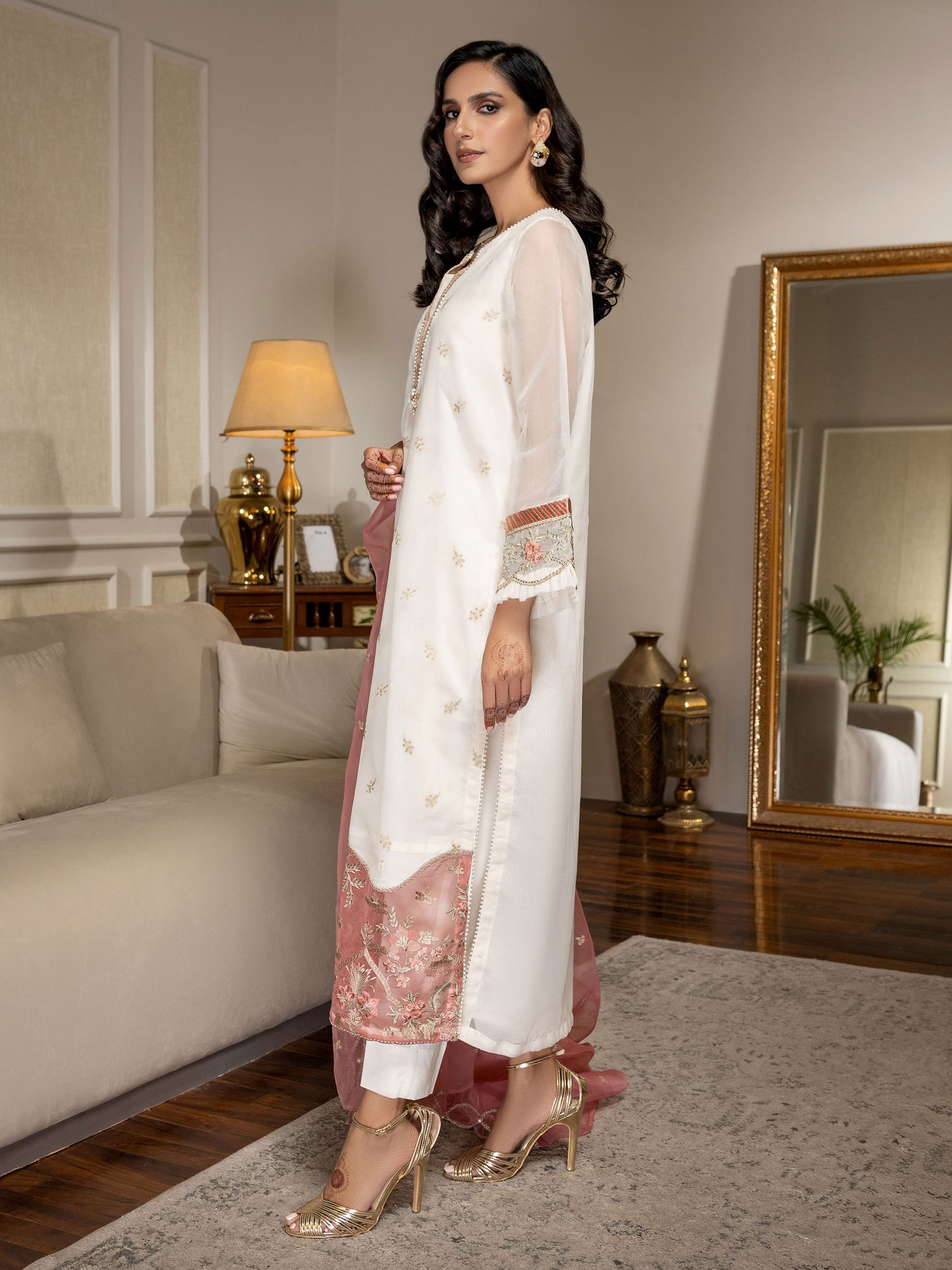 2 Piece Organza Suit-Embroidered (Unstitched)