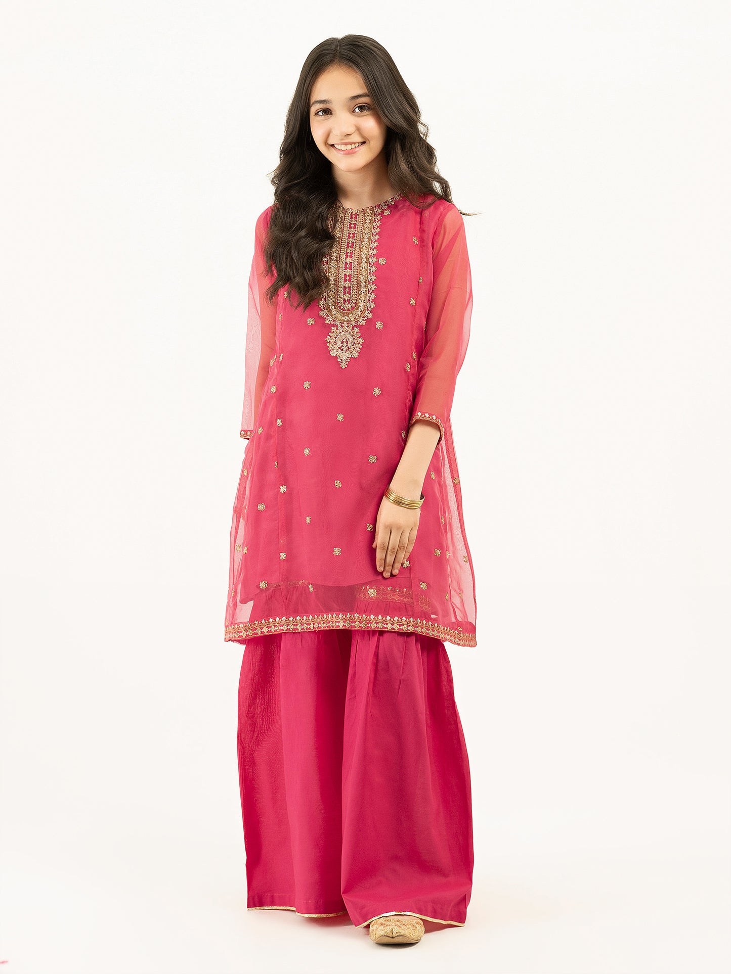2 Piece Organza Suit-Embroidered (Pret)