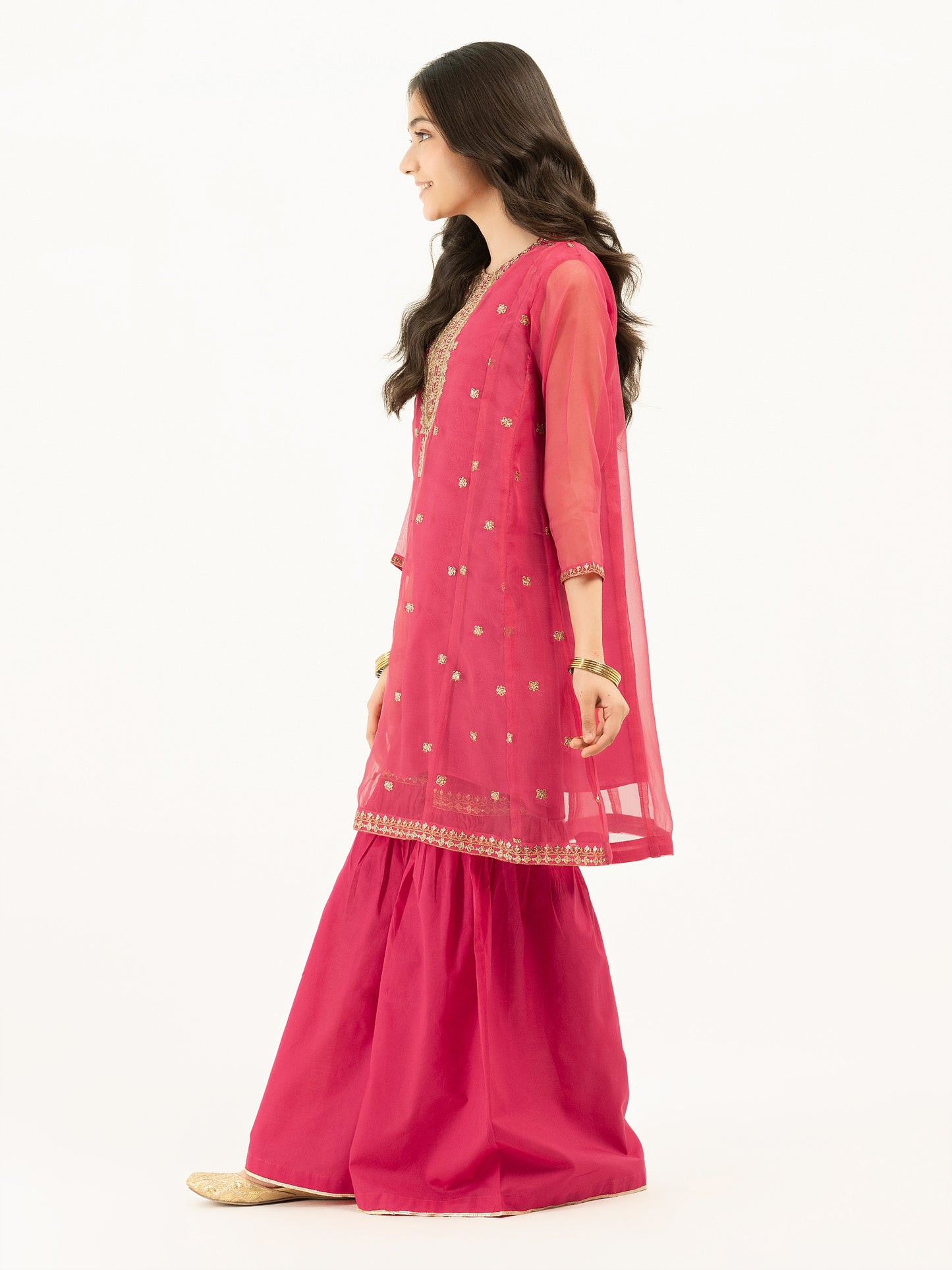 2 Piece Organza Suit-Embroidered (Pret)