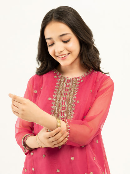 2 Piece Organza Suit-Embroidered (Pret)