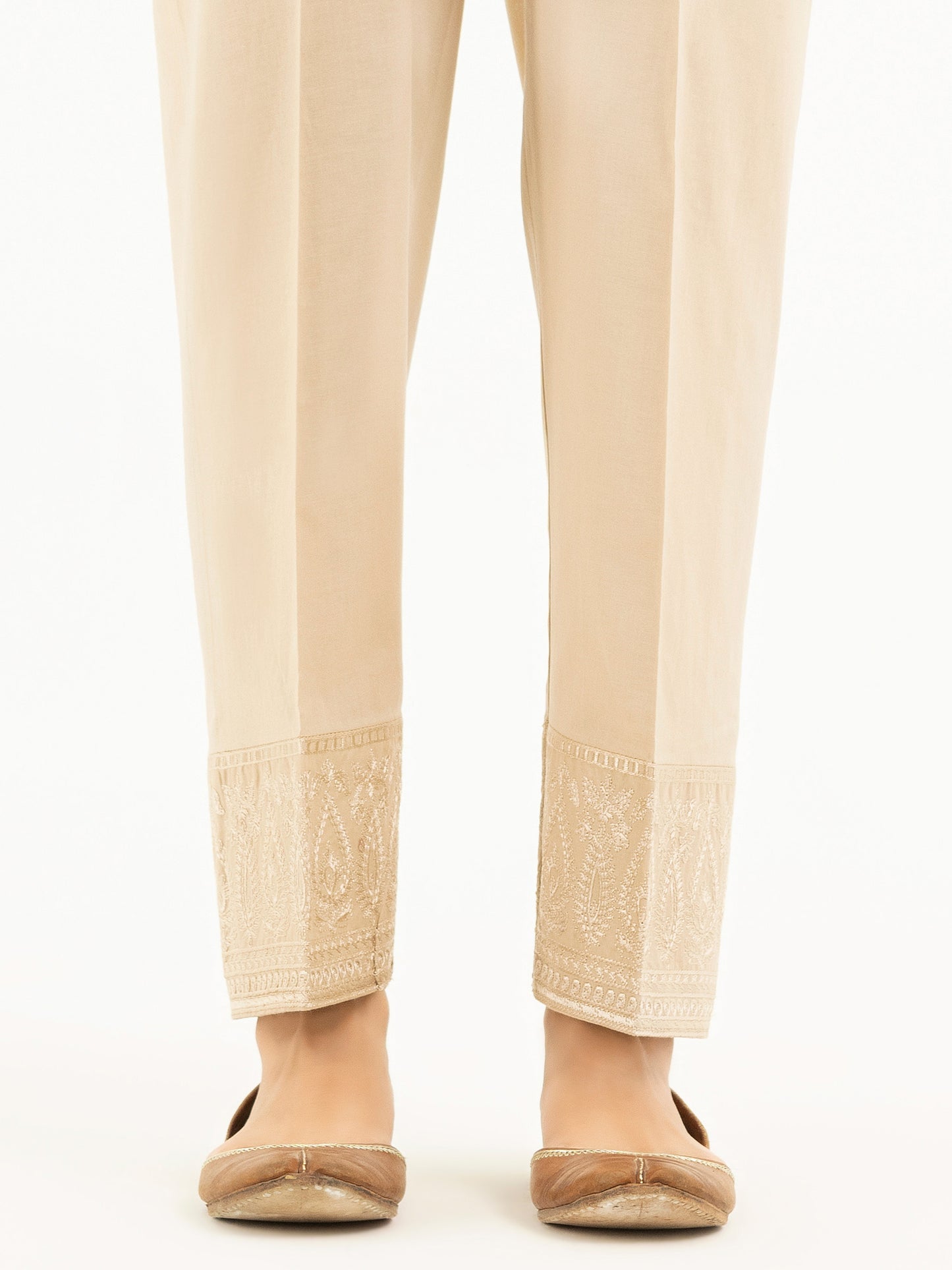 Embroidered Cambric Trousers(Pret)