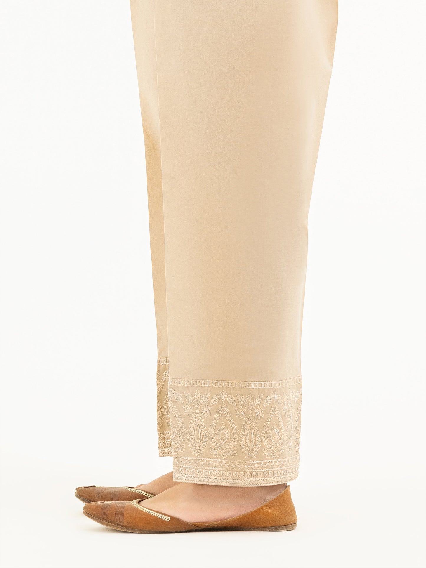 Embroidered Cambric Trousers(Pret)