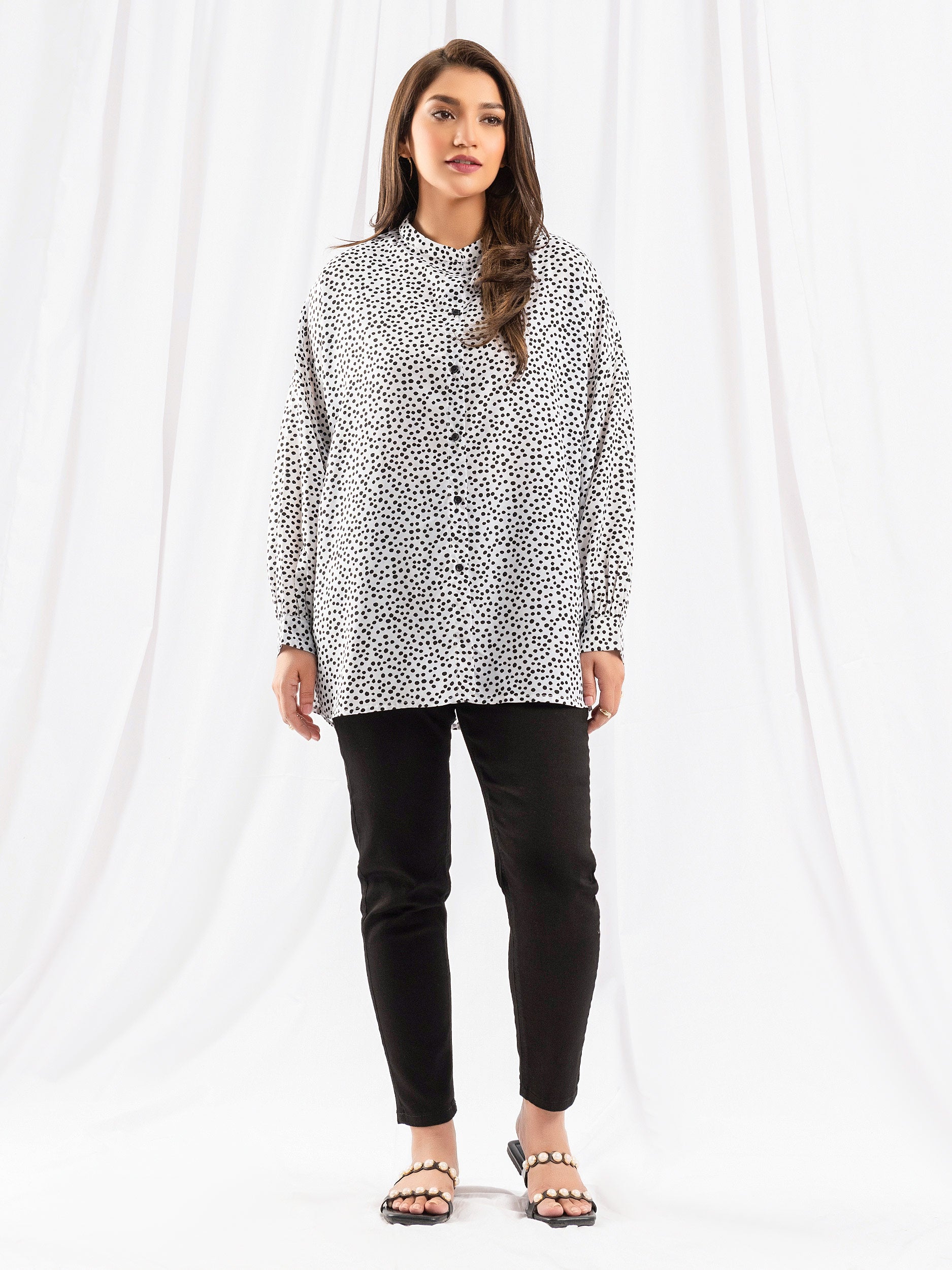 Printed Silk Top Limelightpk