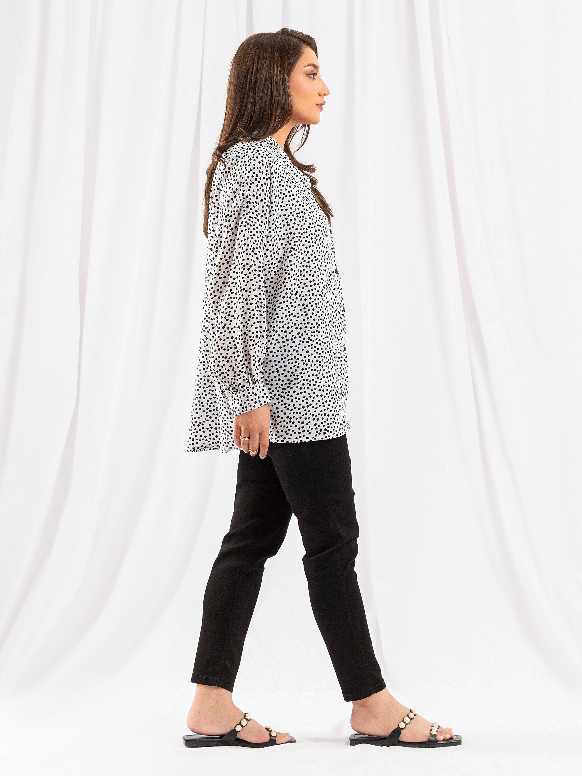 Printed Silk Top Limelightpk