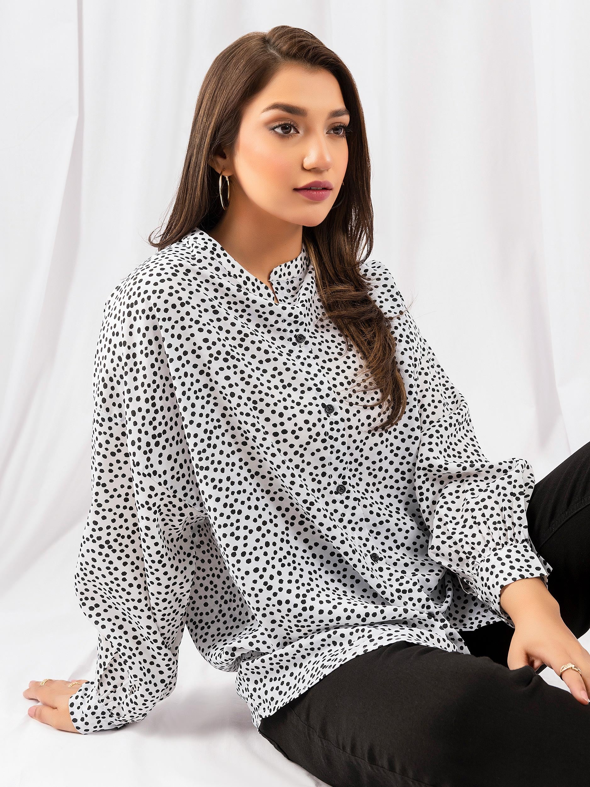 Printed Silk Top Limelightpk