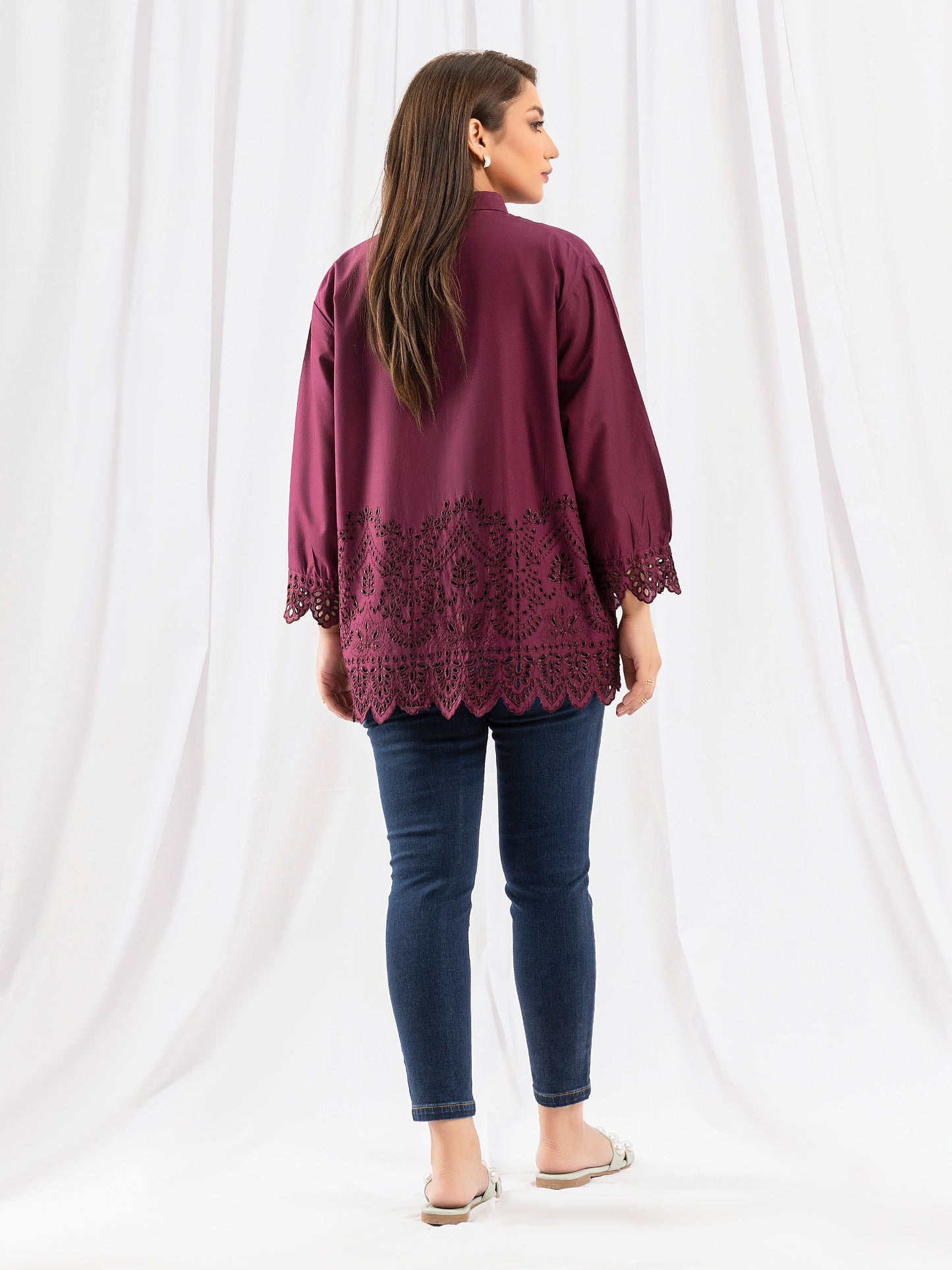 Embroidered Cambric Top