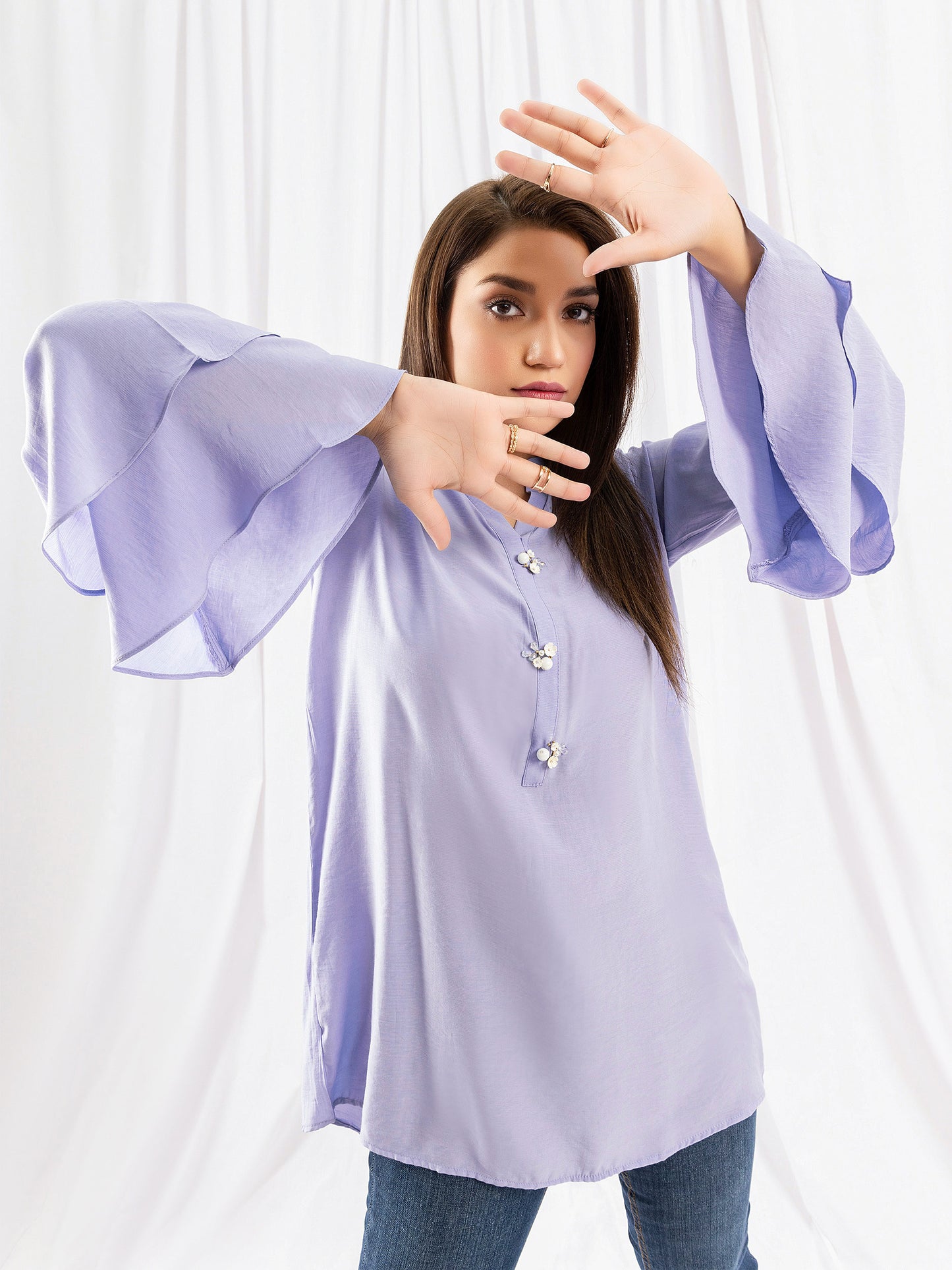 Embellished Silk Top