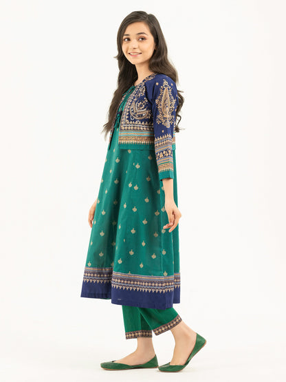 2 Piece Lawn Suit With Bolero-Gold Paste Print (Pret)