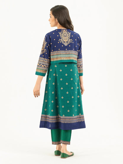 2 Piece Lawn Suit With Bolero-Gold Paste Print (Pret)