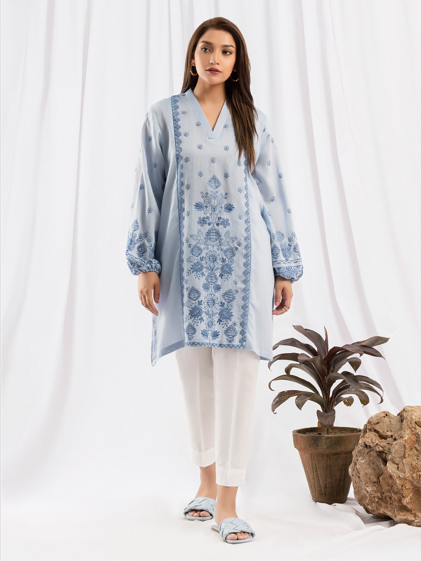 Cotton Shirt - Embroidered (Pret)