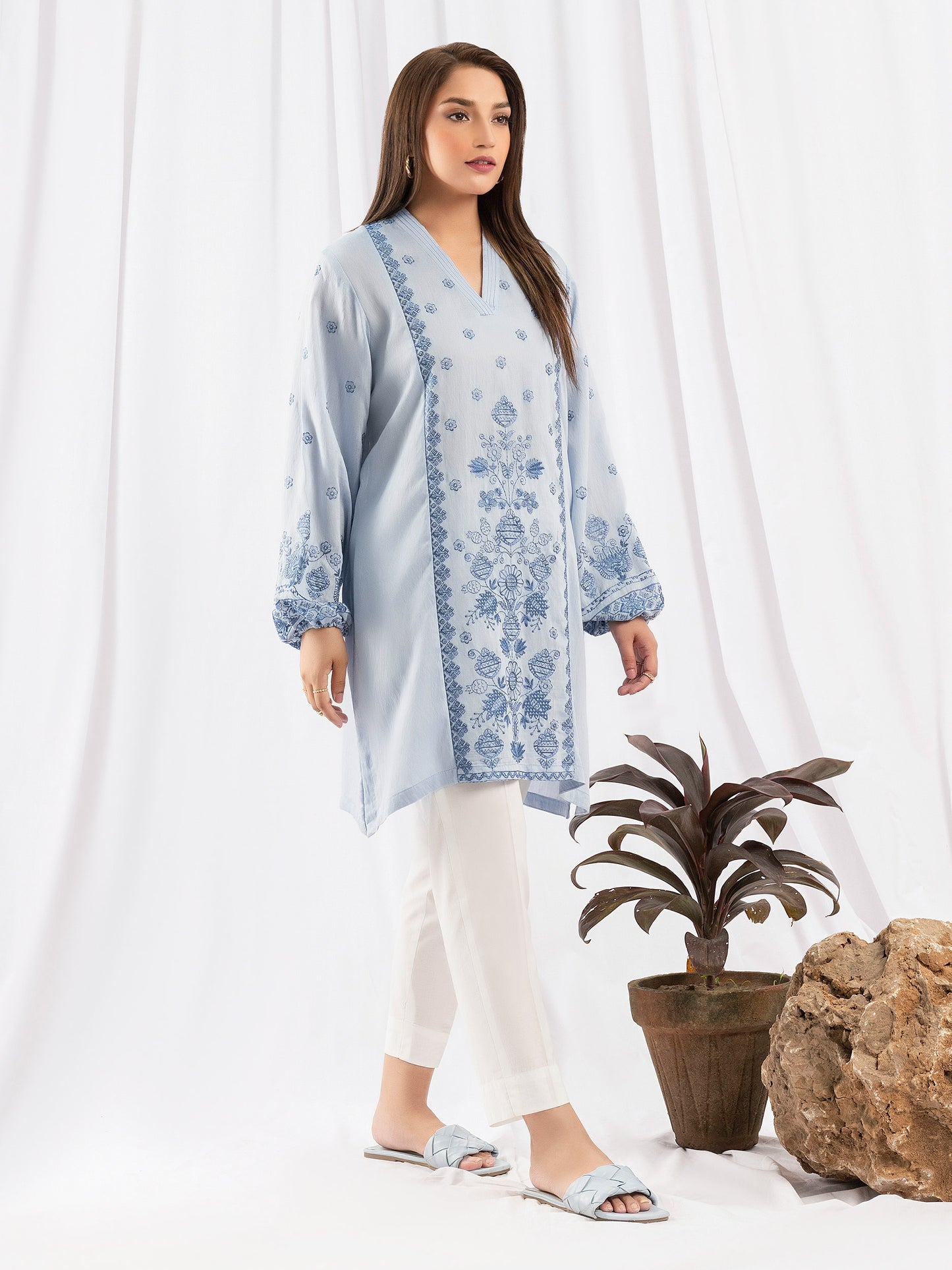 Cotton Shirt - Embroidered (Pret)