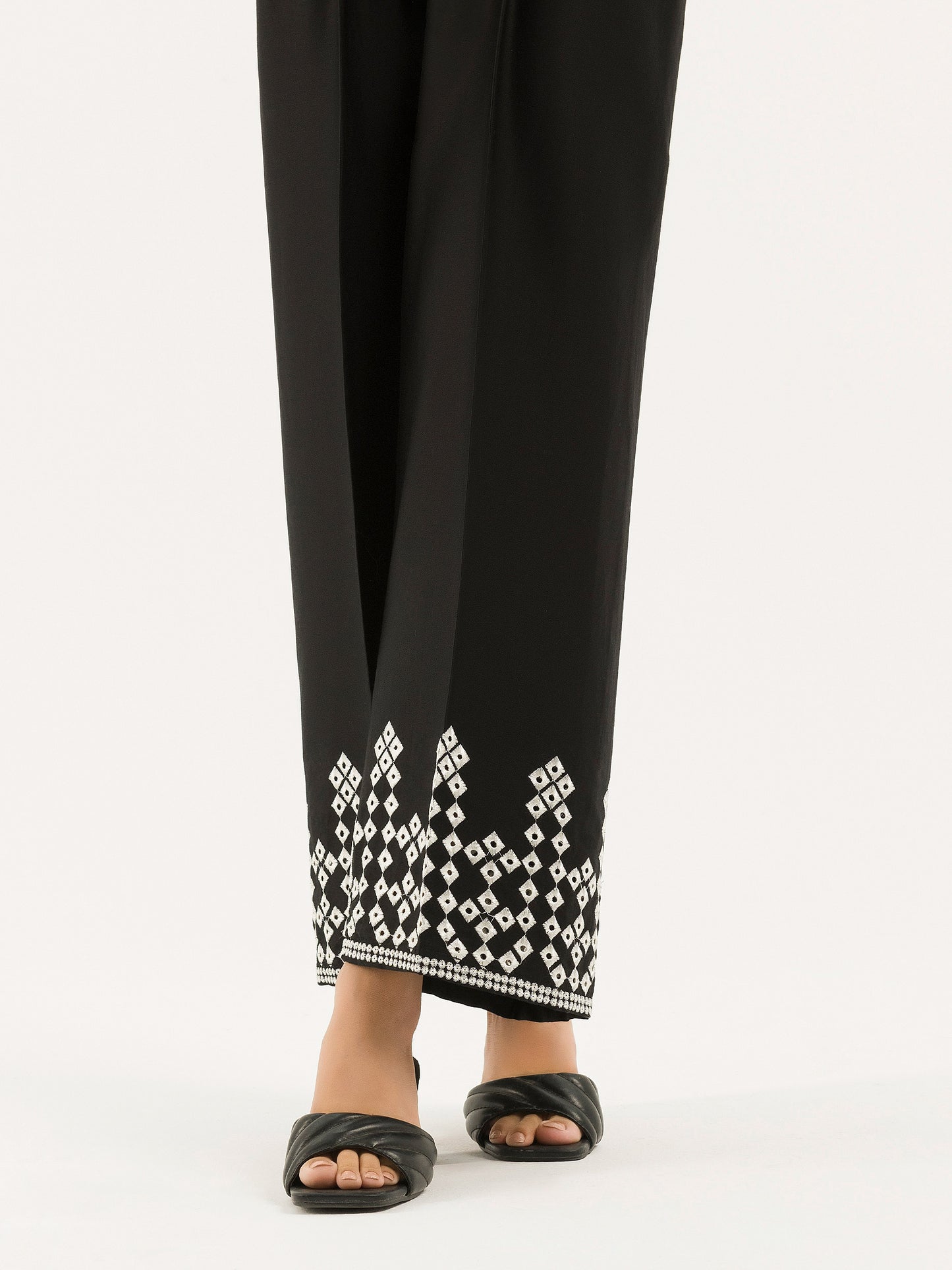 Embroidered Satin Trouser(Pret)