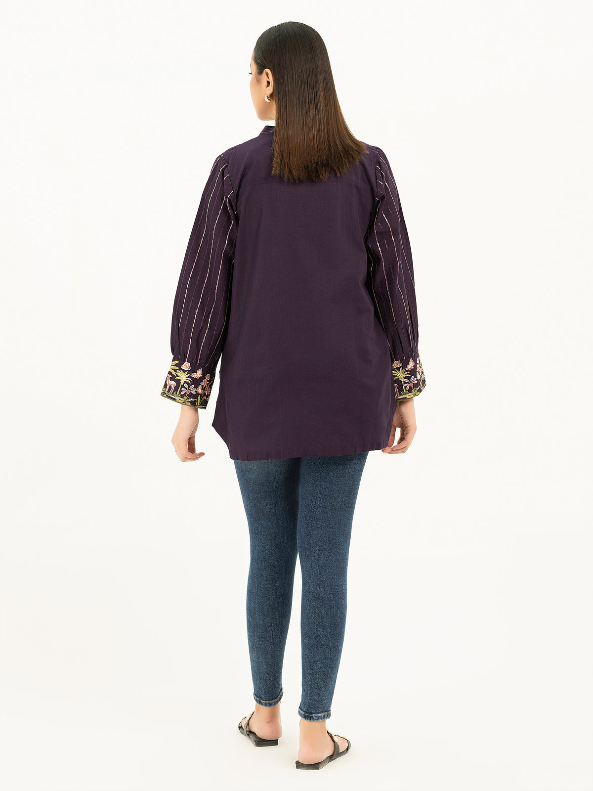 Cambric Kurti-Embroidered (Pret)
