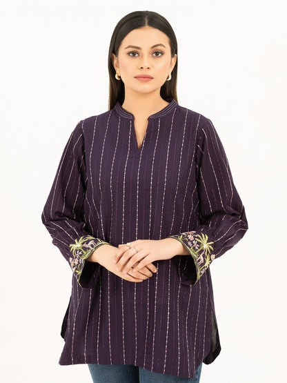 Cambric Kurti-Embroidered (Pret)