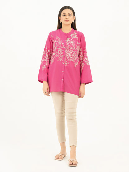 Cambric Kurti-Embroidered (Pret)