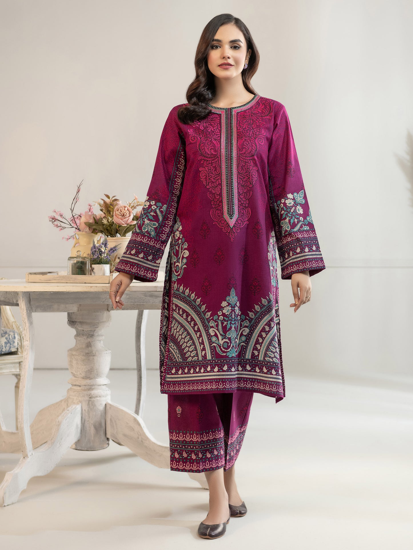 2 Piece Khaddar Suit-Embroidered(Unstitched)