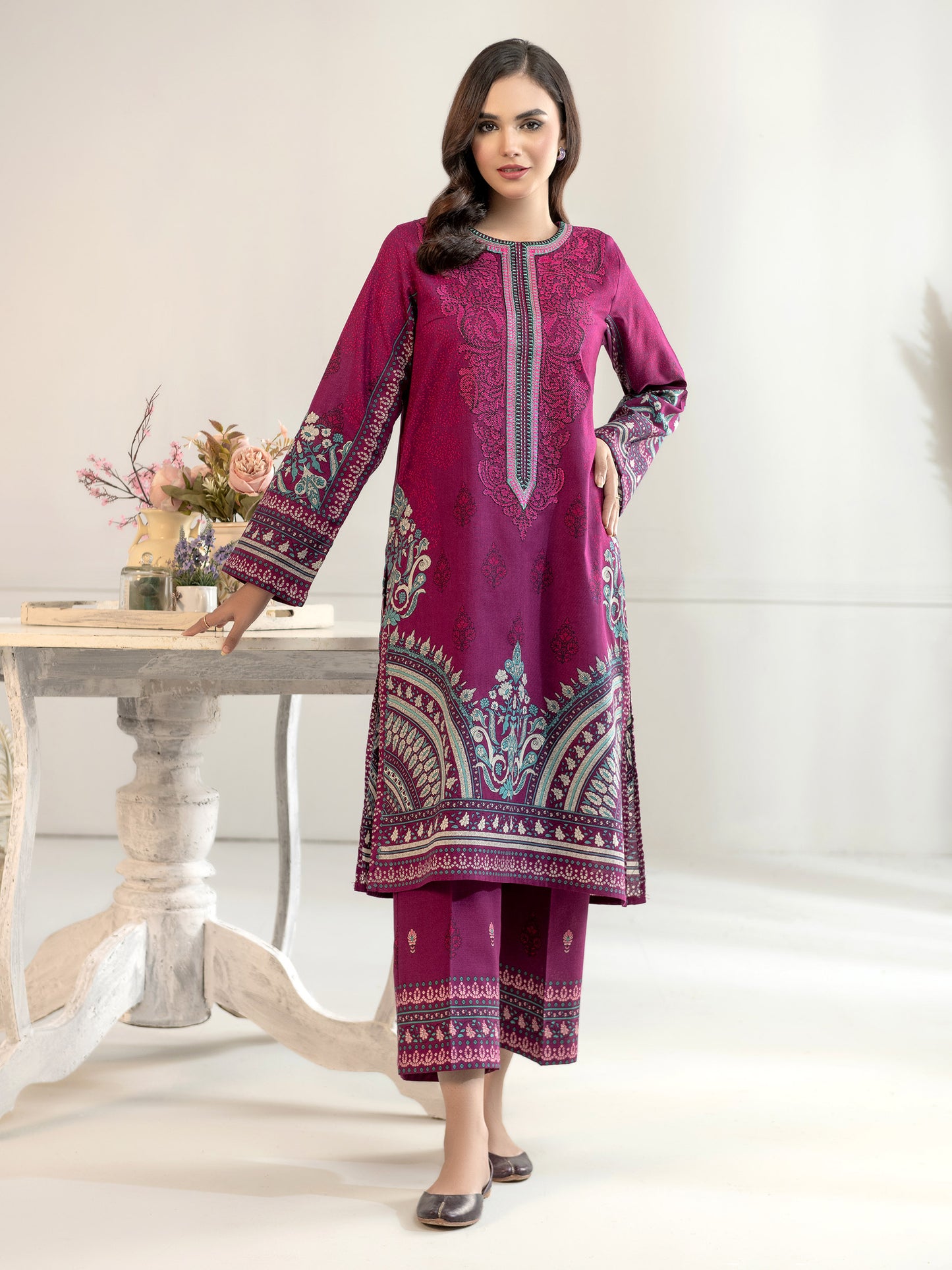 2 Piece Khaddar Suit-Embroidered(Unstitched)