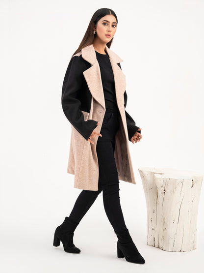 Two Tone Woolen Coat