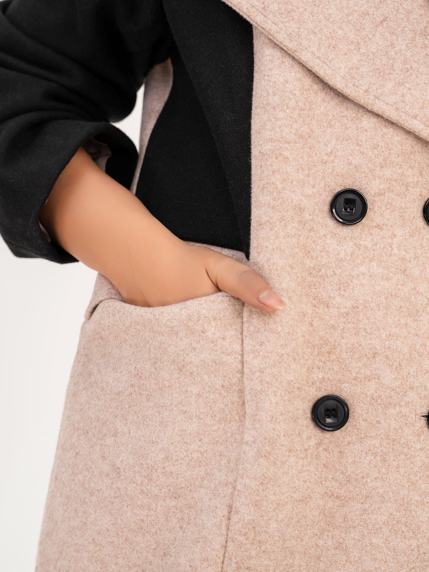 Two Tone Woolen Coat