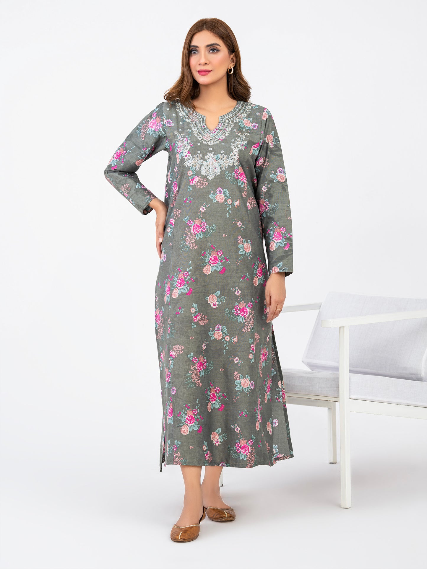 Winter Cotton Shirt-Embroidered(Pret)