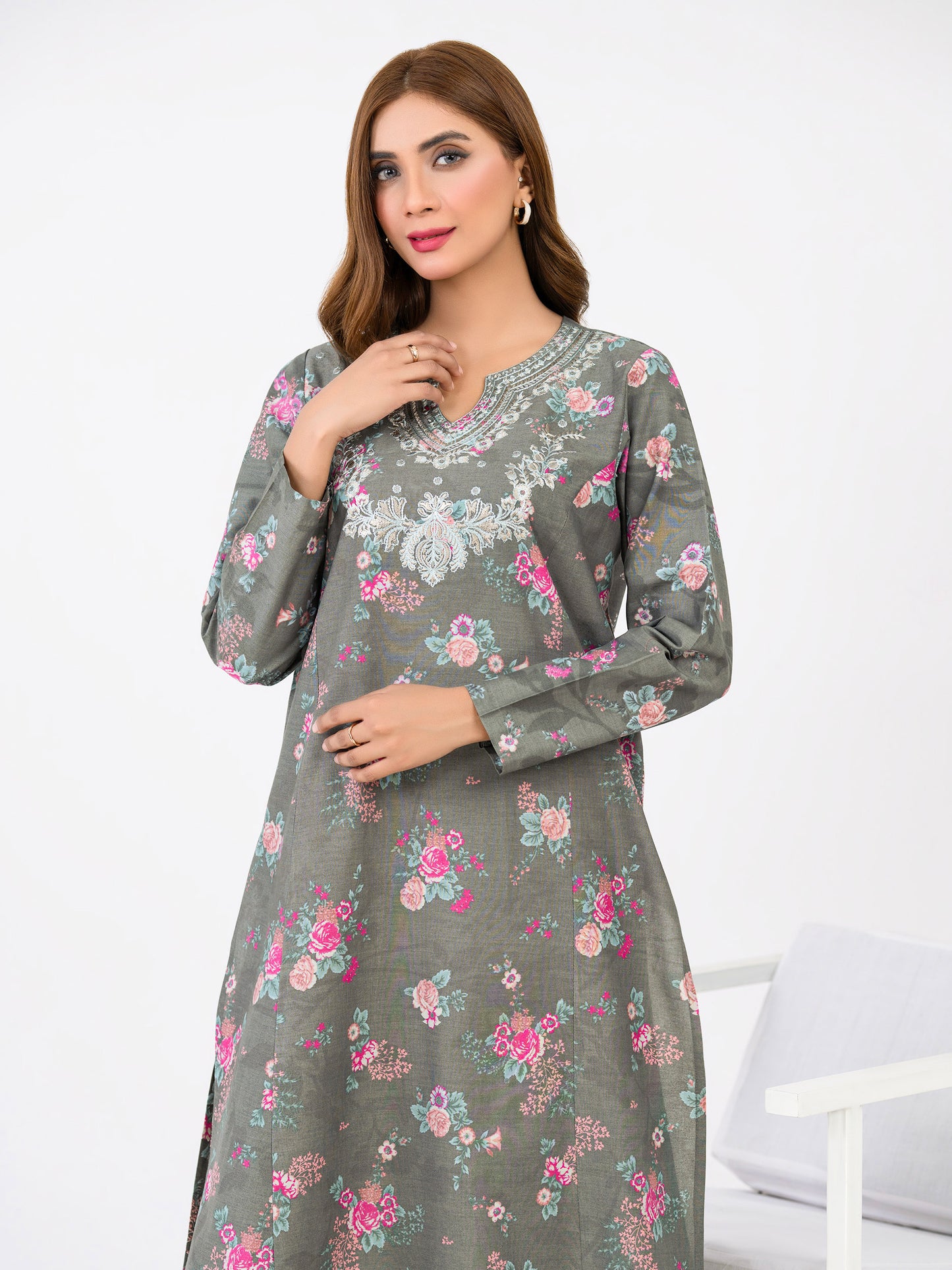 Winter Cotton Shirt-Embroidered(Pret)