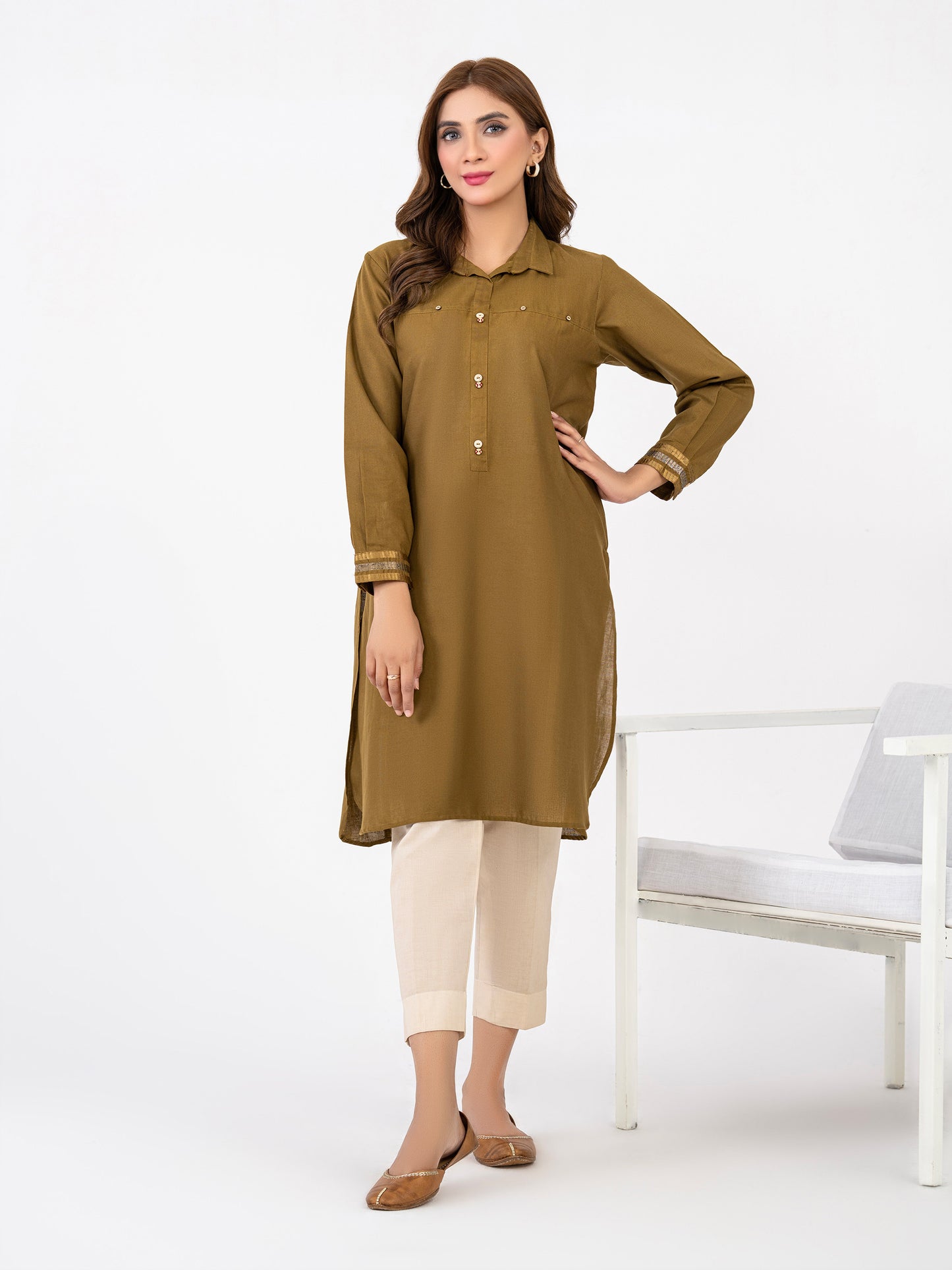 Khaddar Shirt-Embroidered(Pret)