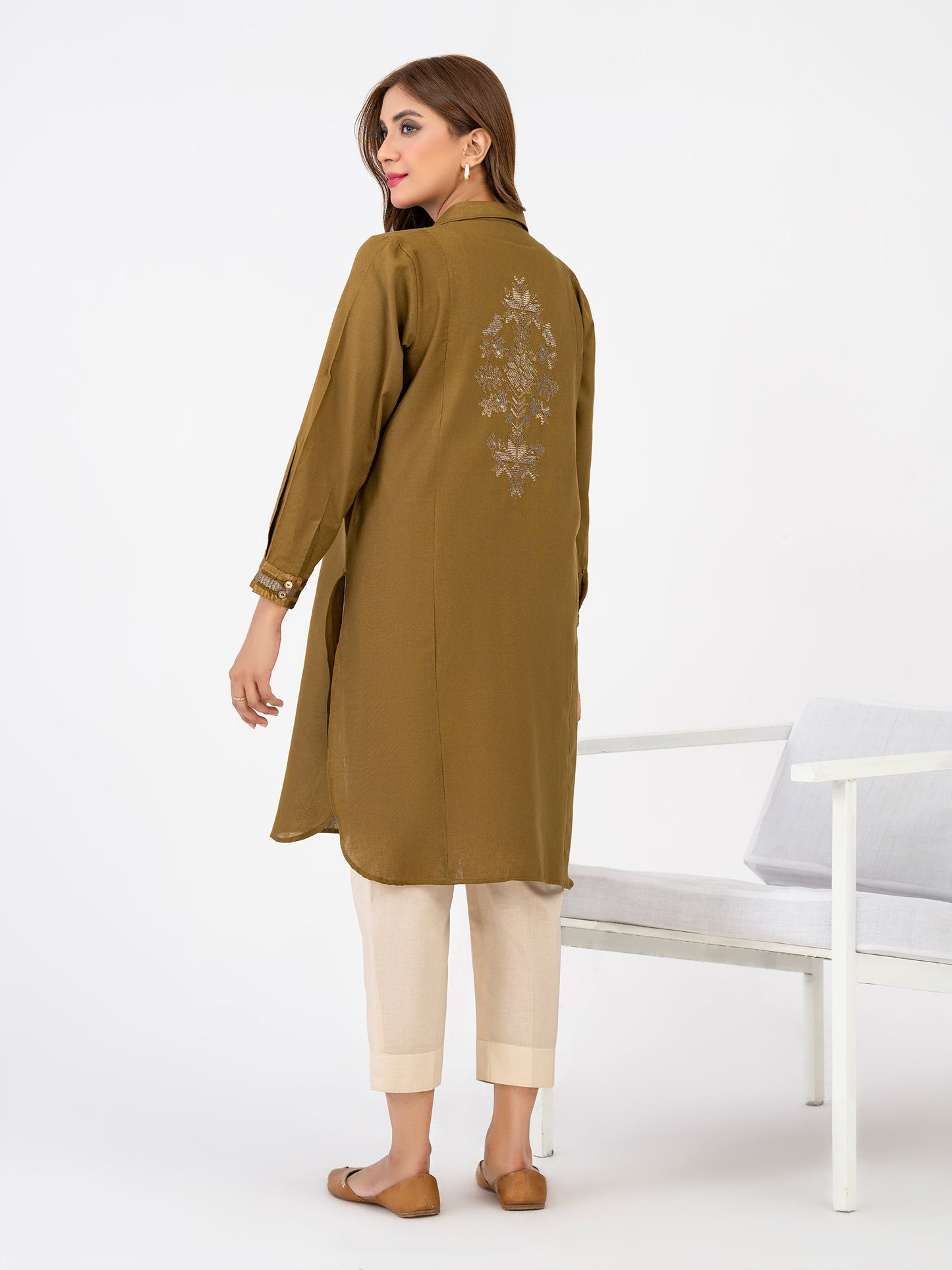 Khaddar Shirt-Embroidered(Pret)