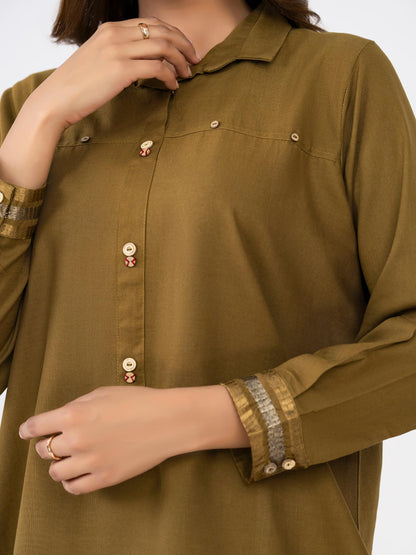 Khaddar Shirt-Embroidered(Pret)