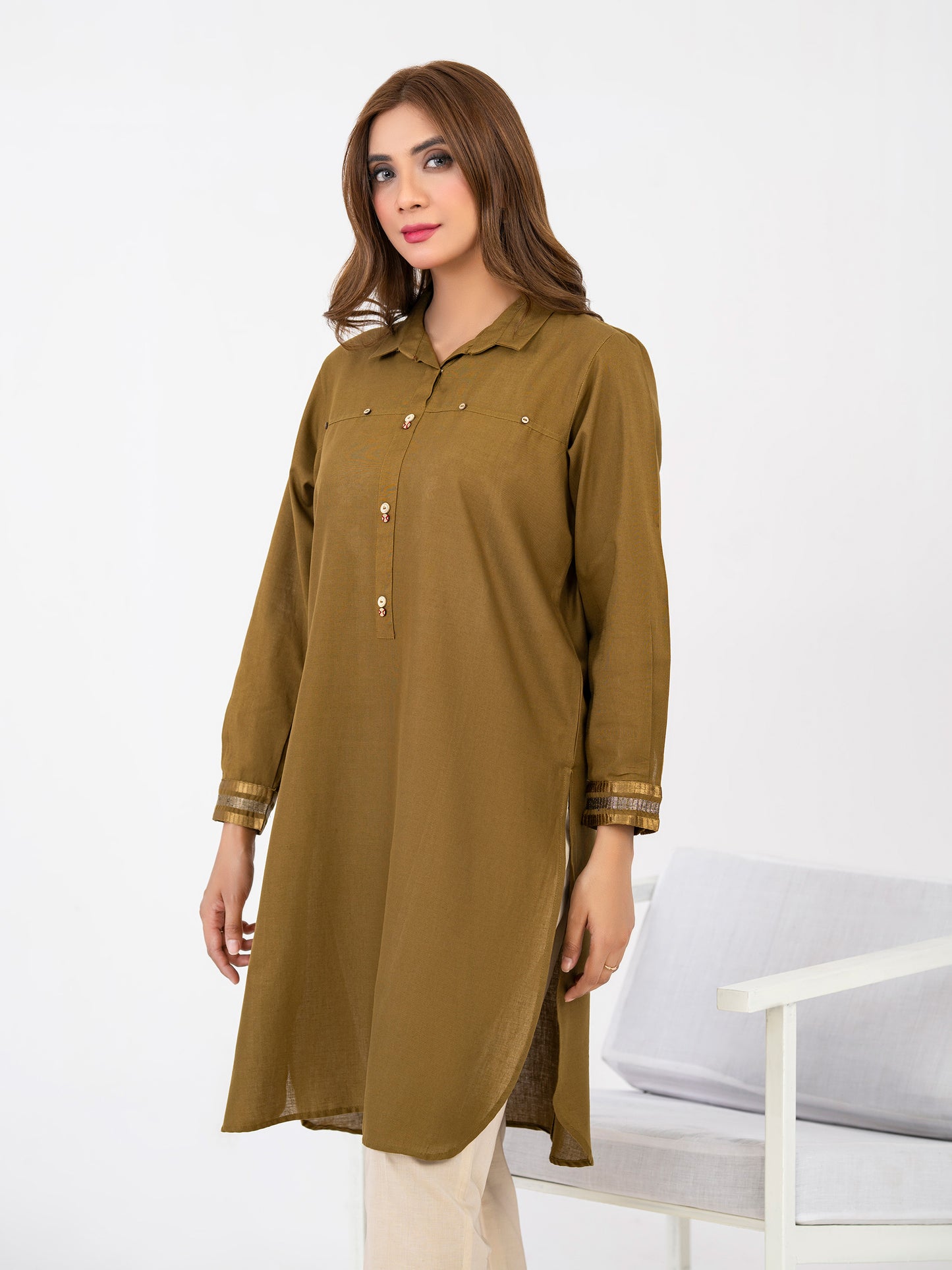Khaddar Shirt-Embroidered(Pret)