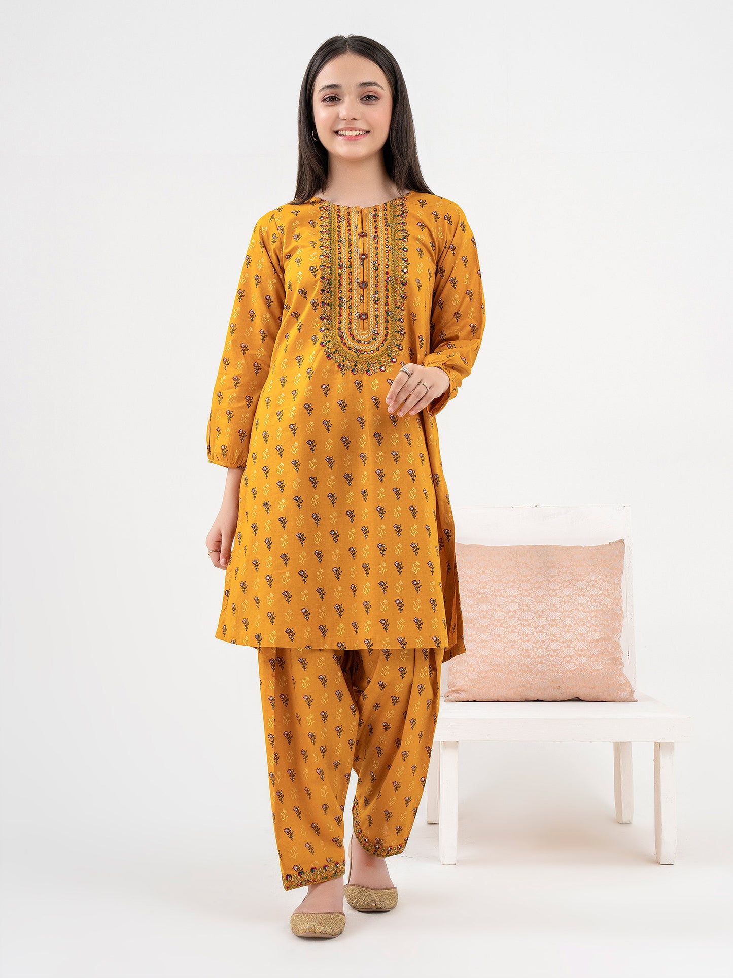 2 Piece Lawn Suit-Embroidered
