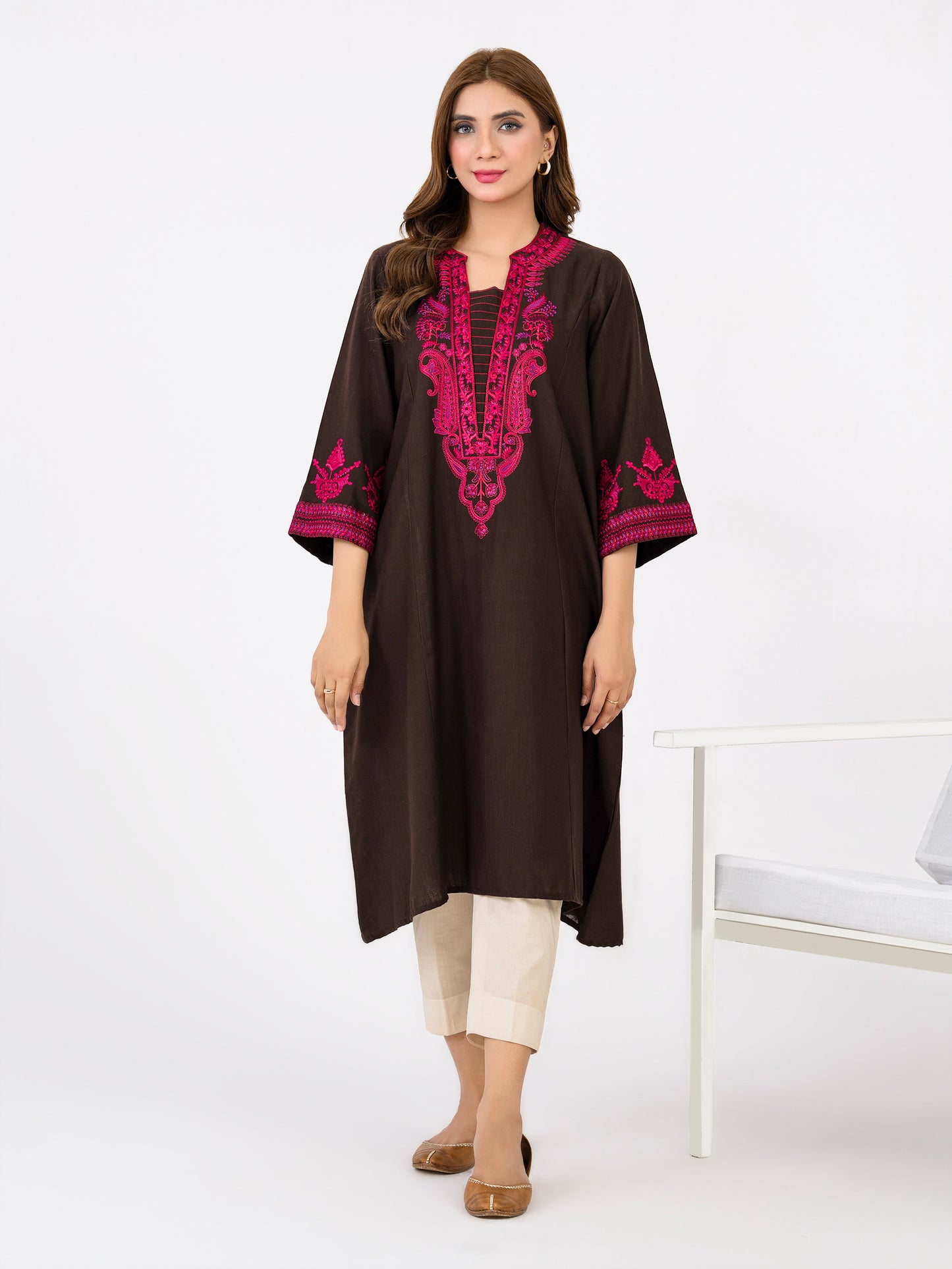 Khaddar Shirt-Embroidered(Pret)