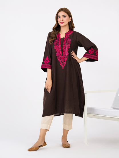 Khaddar Shirt-Embroidered(Pret)