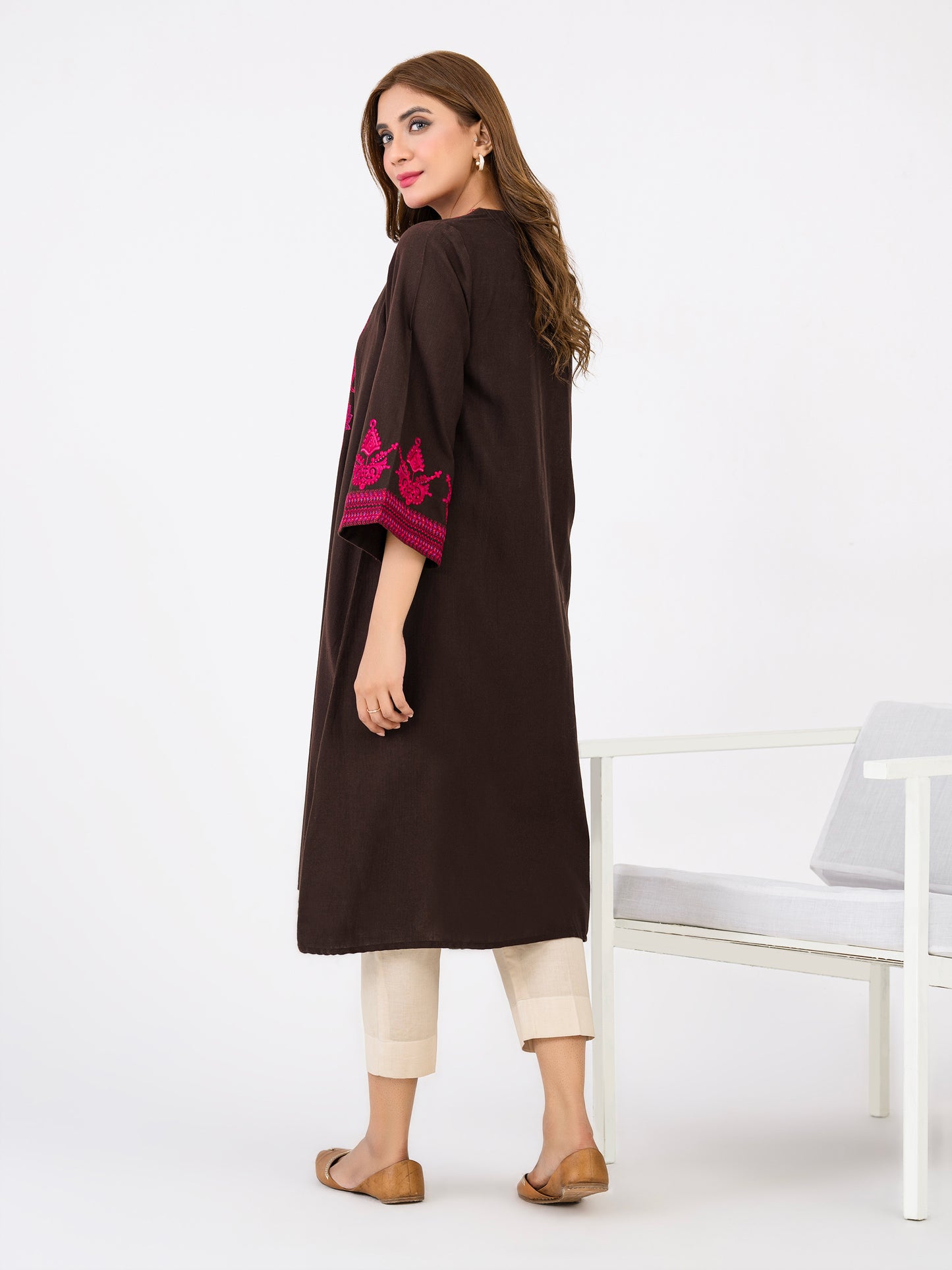 Khaddar Shirt-Embroidered(Pret)