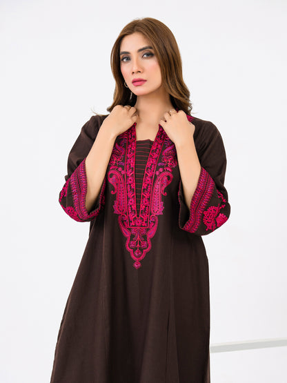 Khaddar Shirt-Embroidered(Pret)