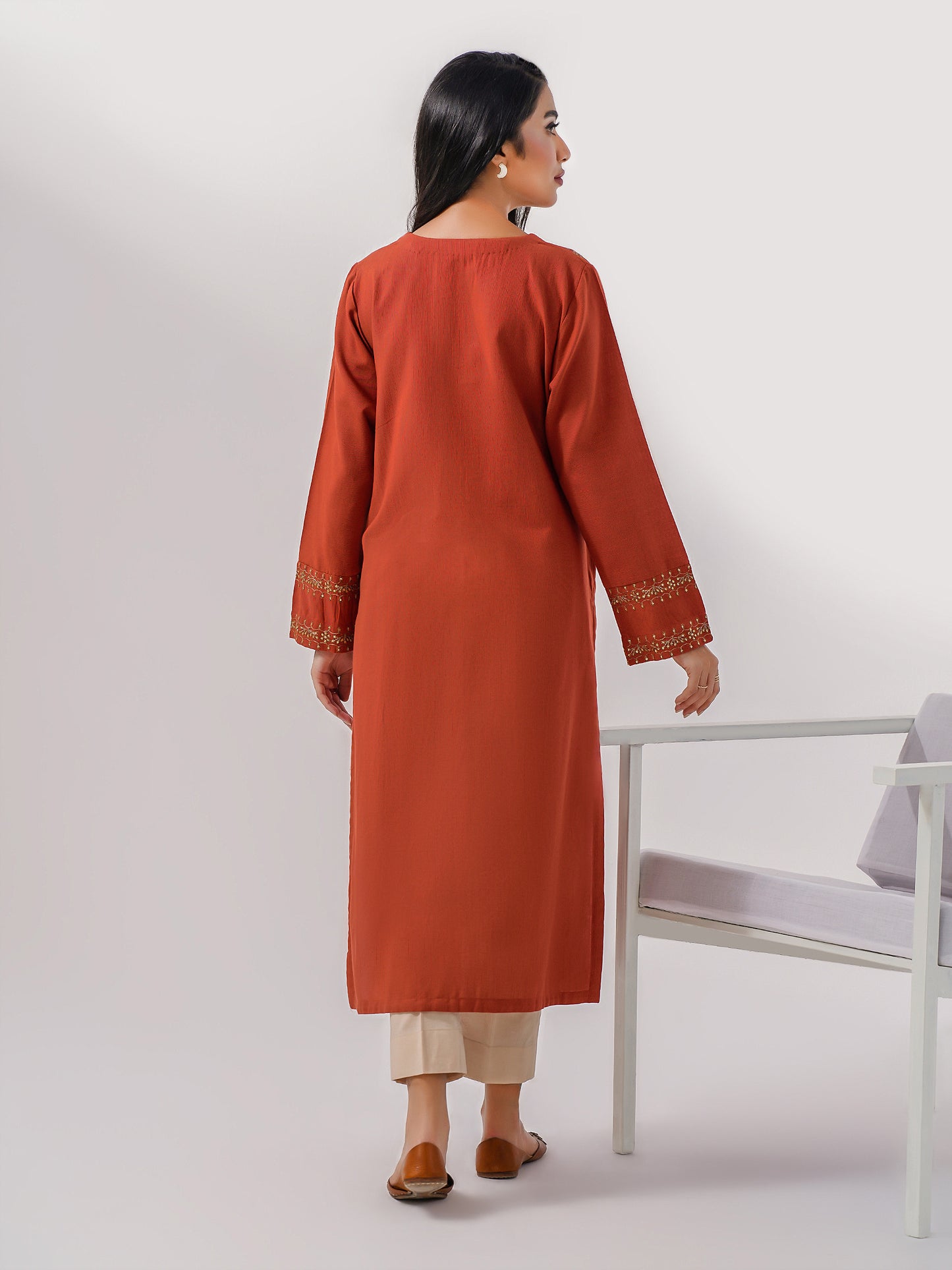 Khaddar Shirt-Embroidered(Pret)