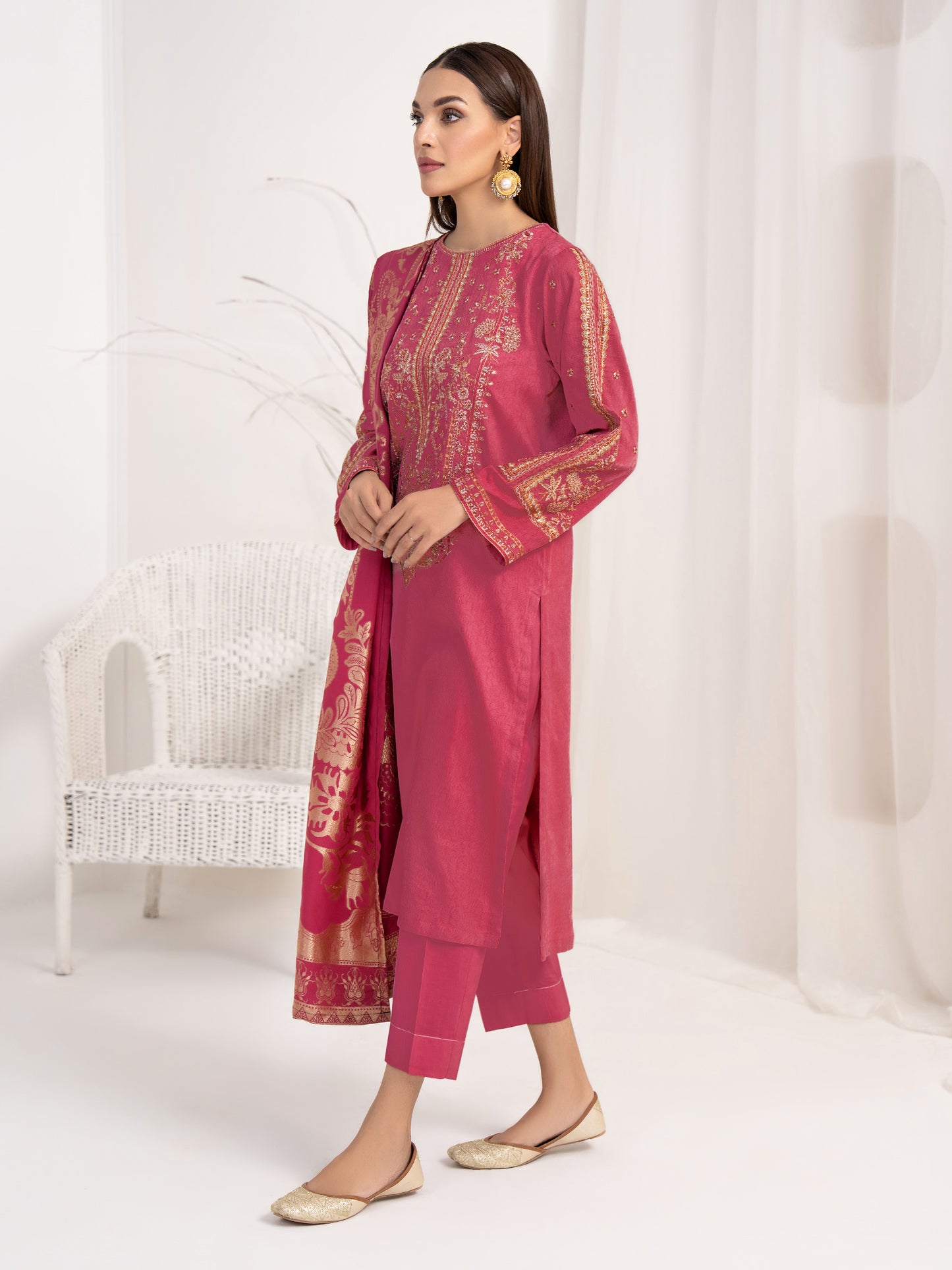 2 Piece Jacquard Suit-Embroidered(Unstitched)