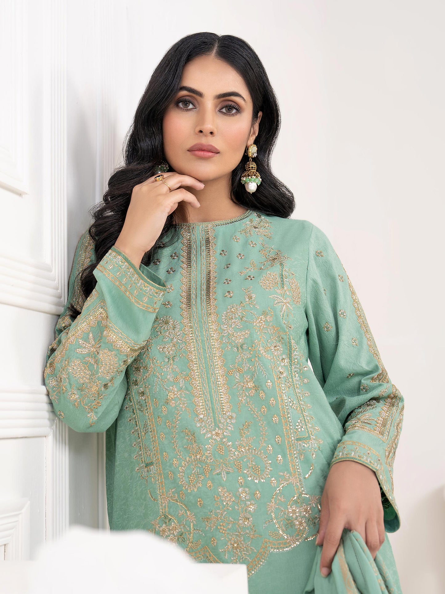 2 Piece Jacquard Suit-Embroidered(Unstitched)