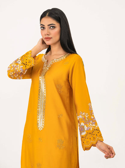 Satin Shirt-Embroidered (Pret)