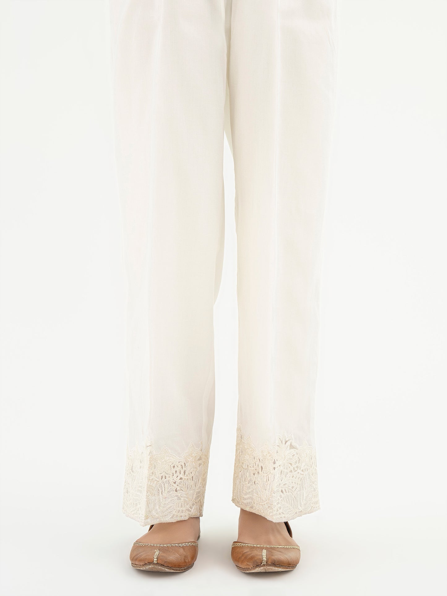 Embroidered Satin Trouser (Pret)