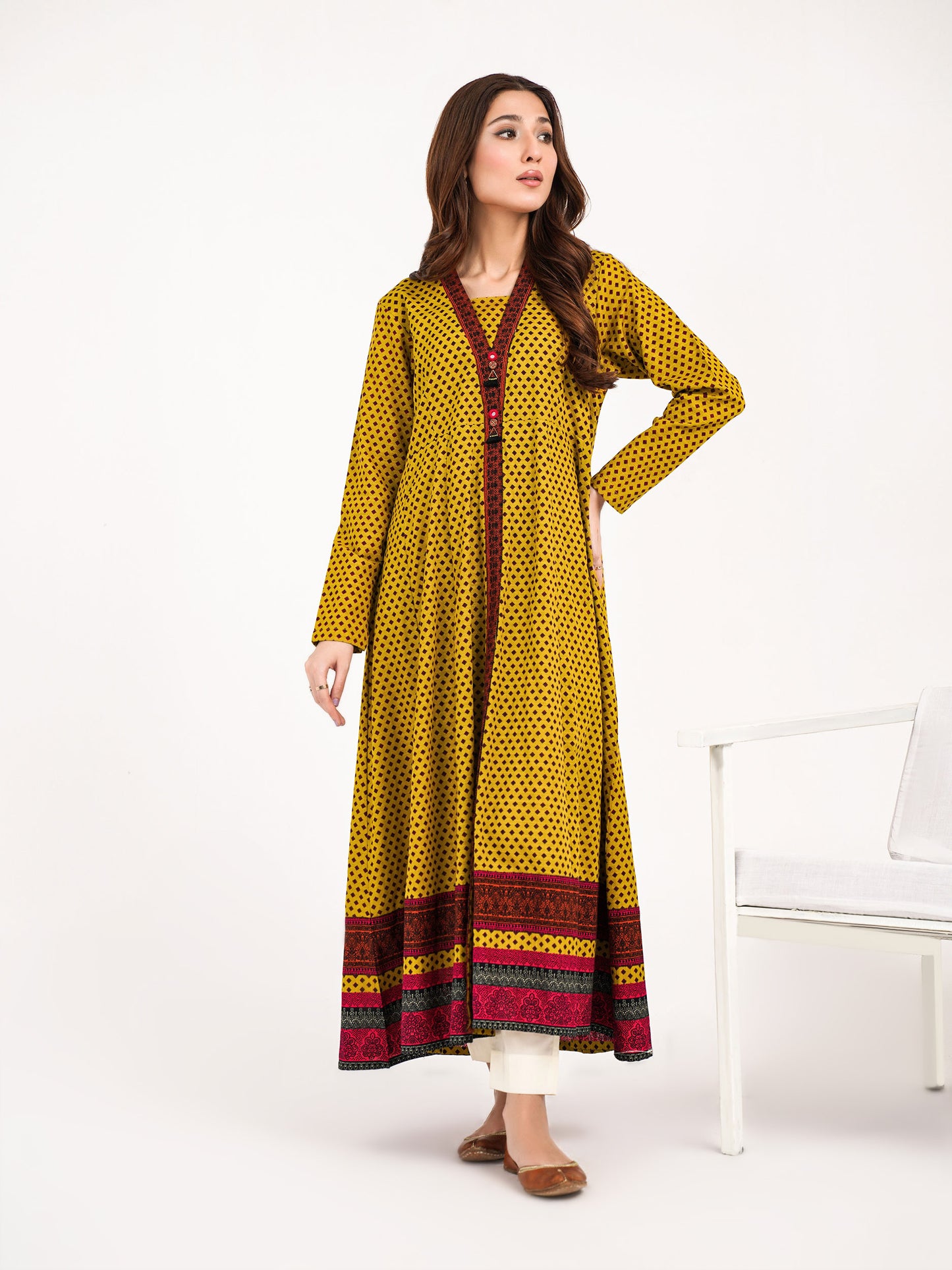 Slub Khaddar Shirt-Printed(Pret)