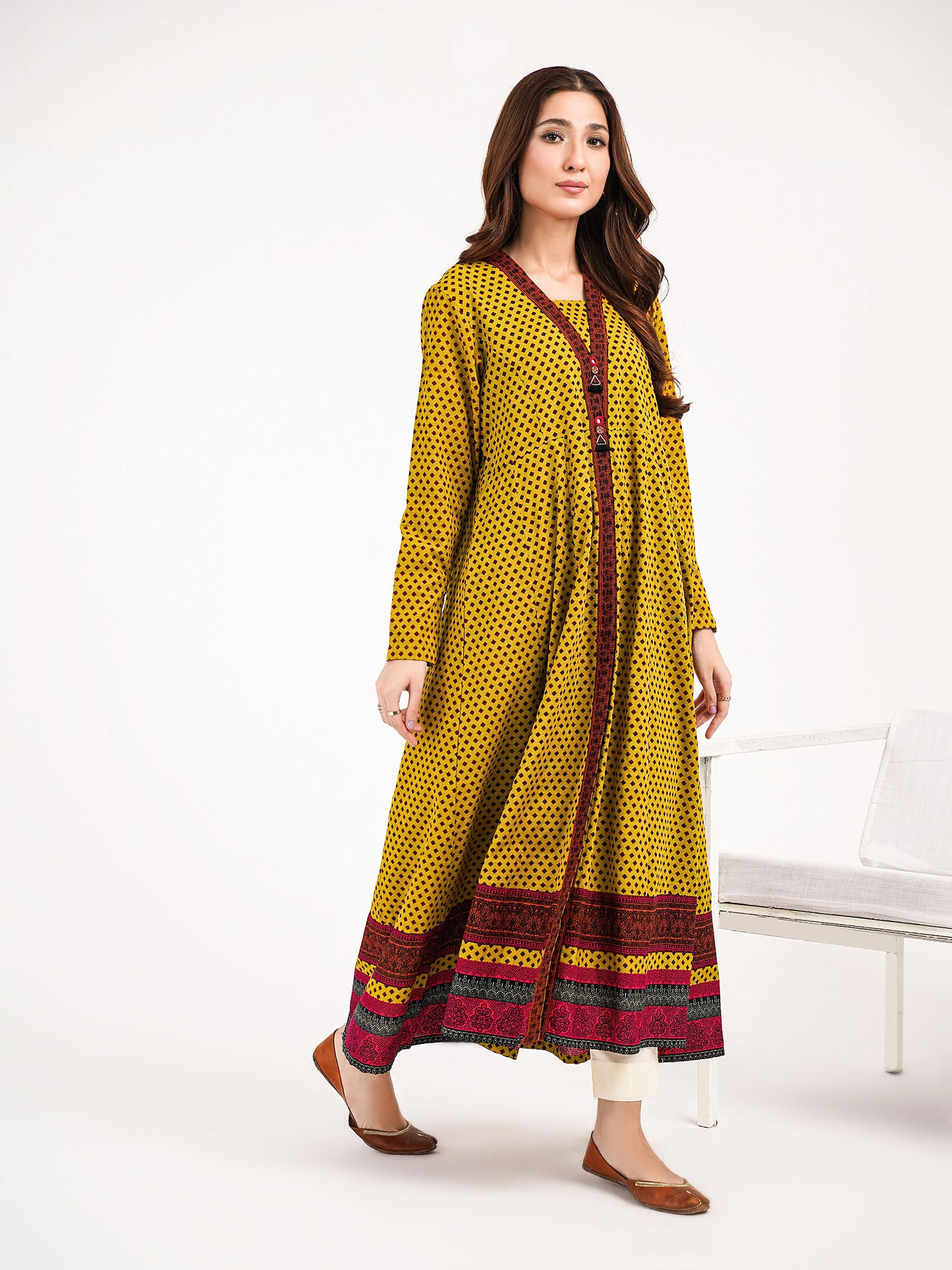 Slub Khaddar Shirt-Printed(Pret)