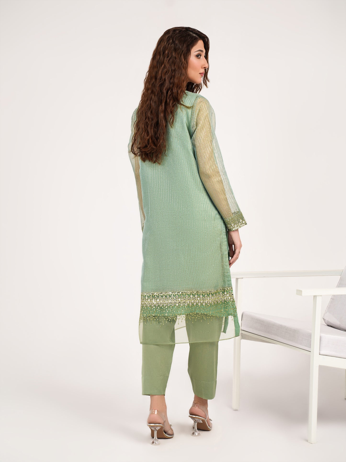 2 Piece Net Suit-Embroidered(Pret)