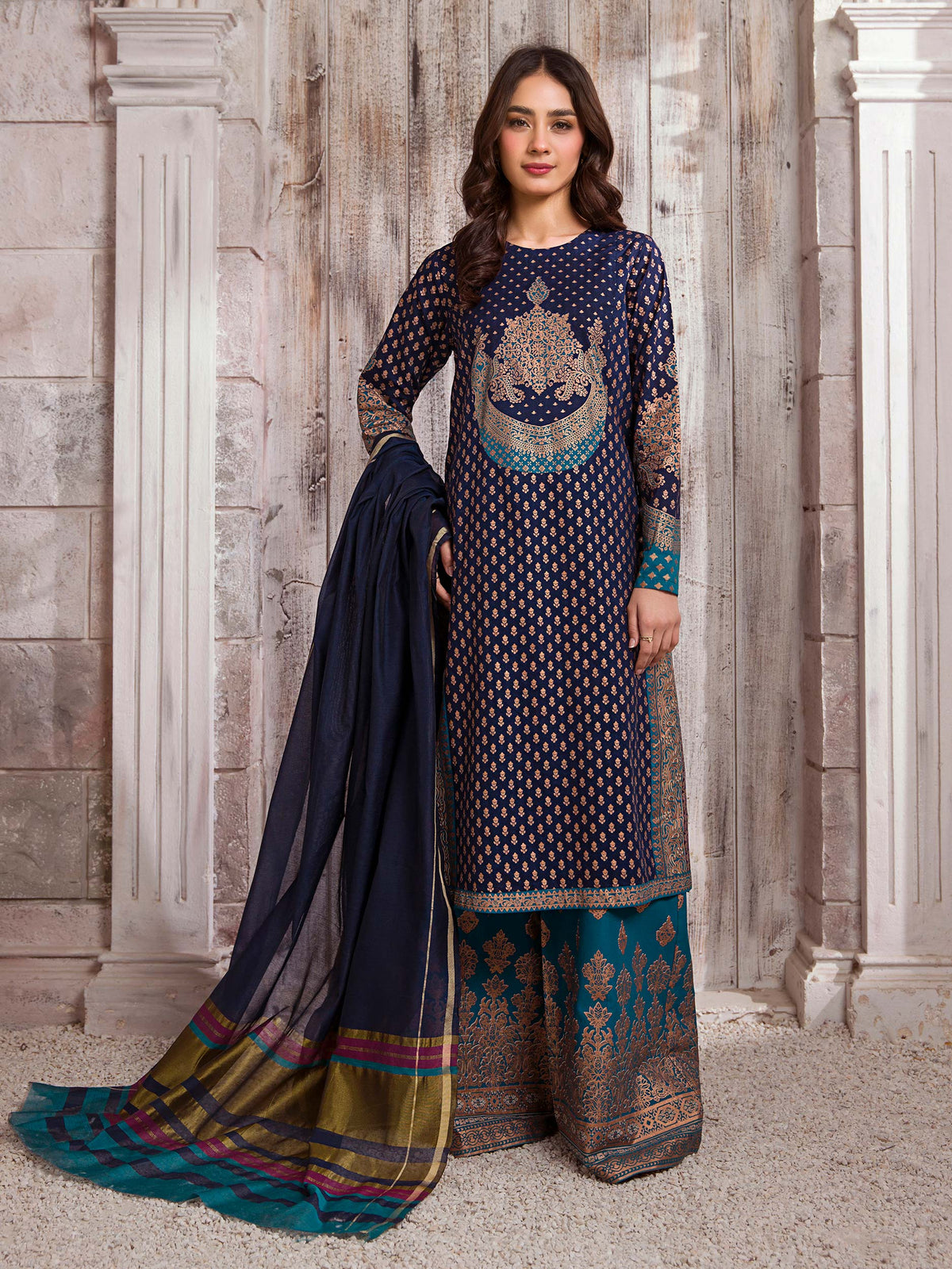 3 Piece Lawn Suit-Paste Print (Pret)