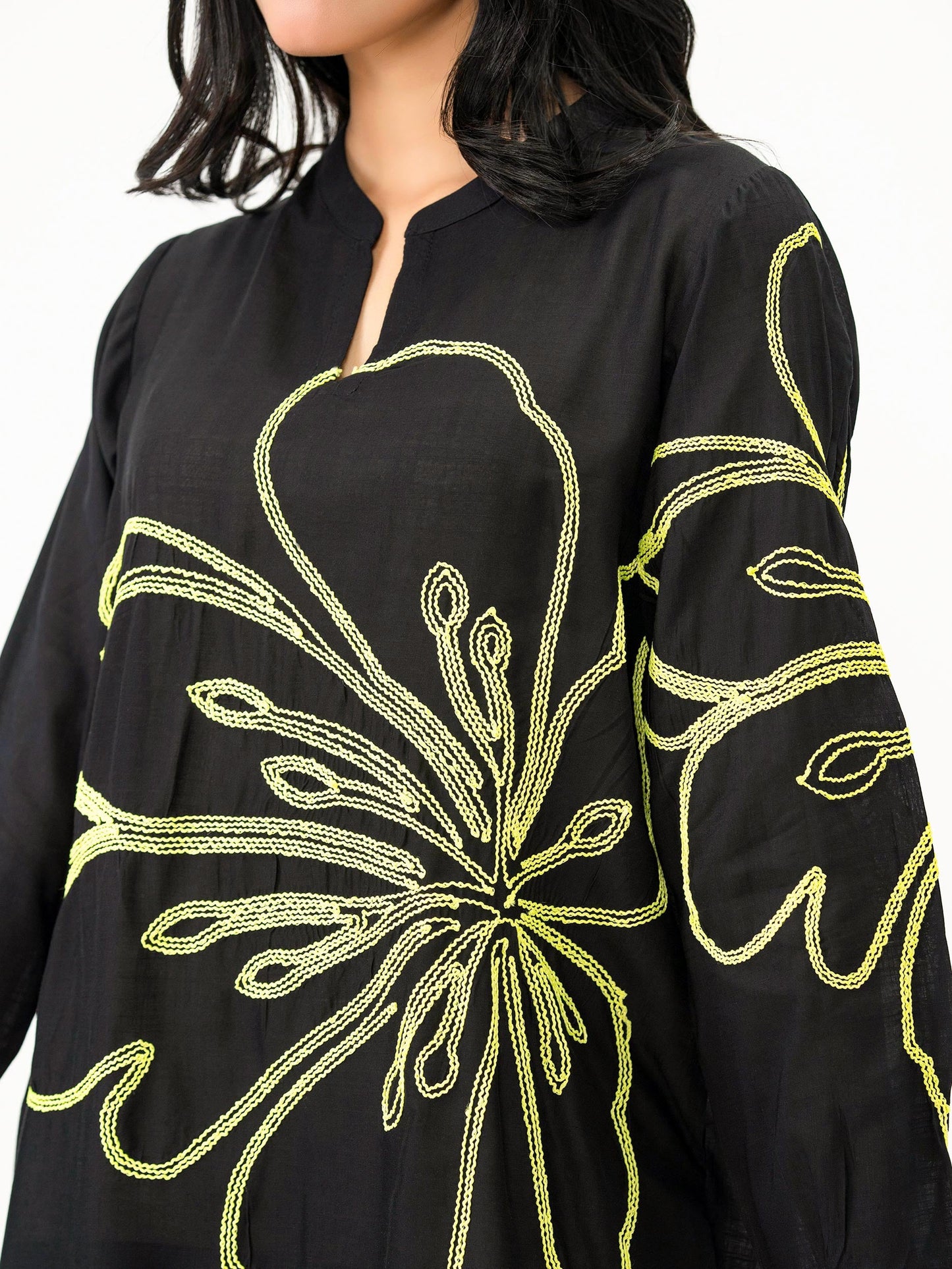 Jacquard Kurti-Embroidered (Pret)