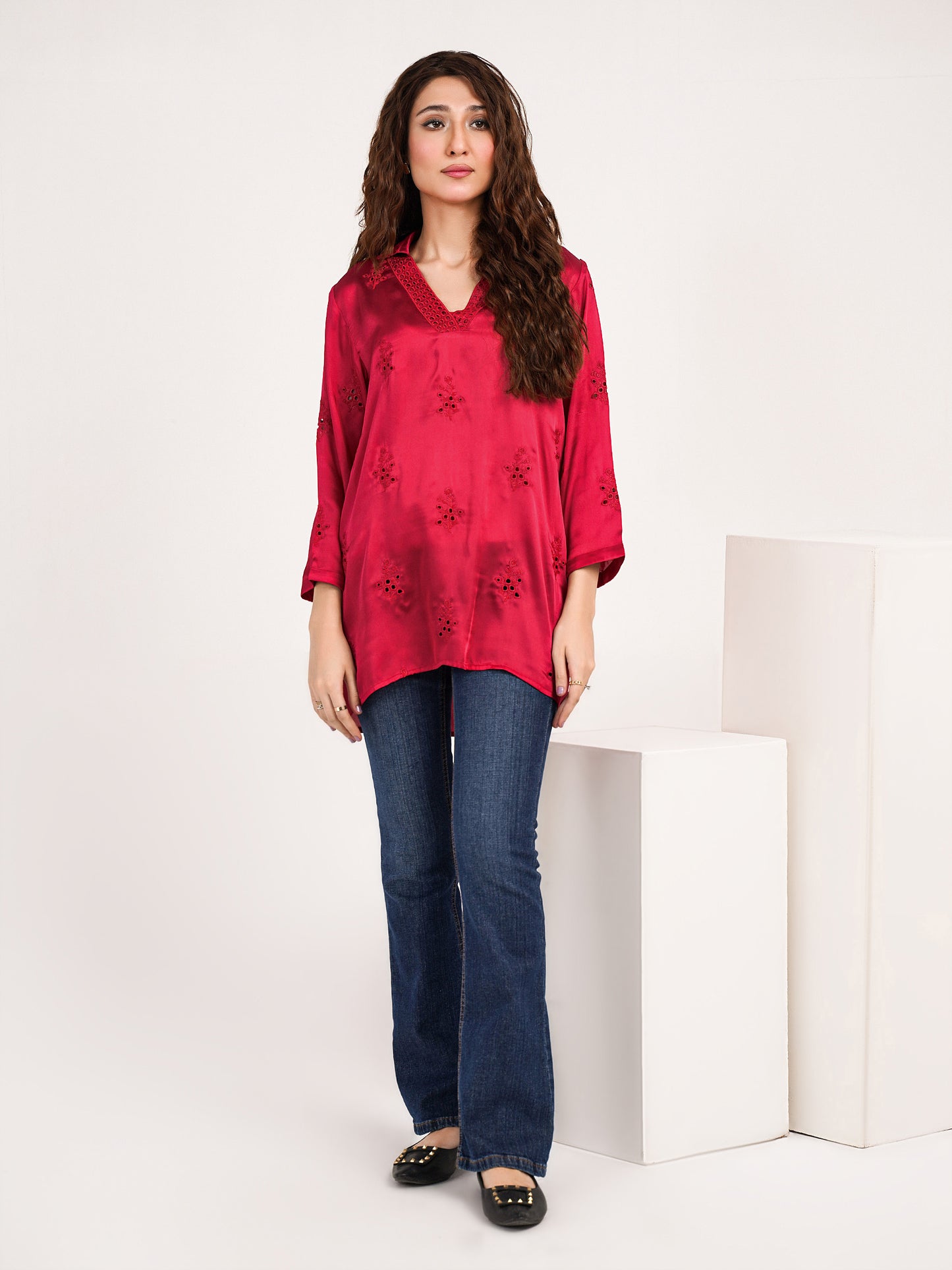 Silk Embroidered Top