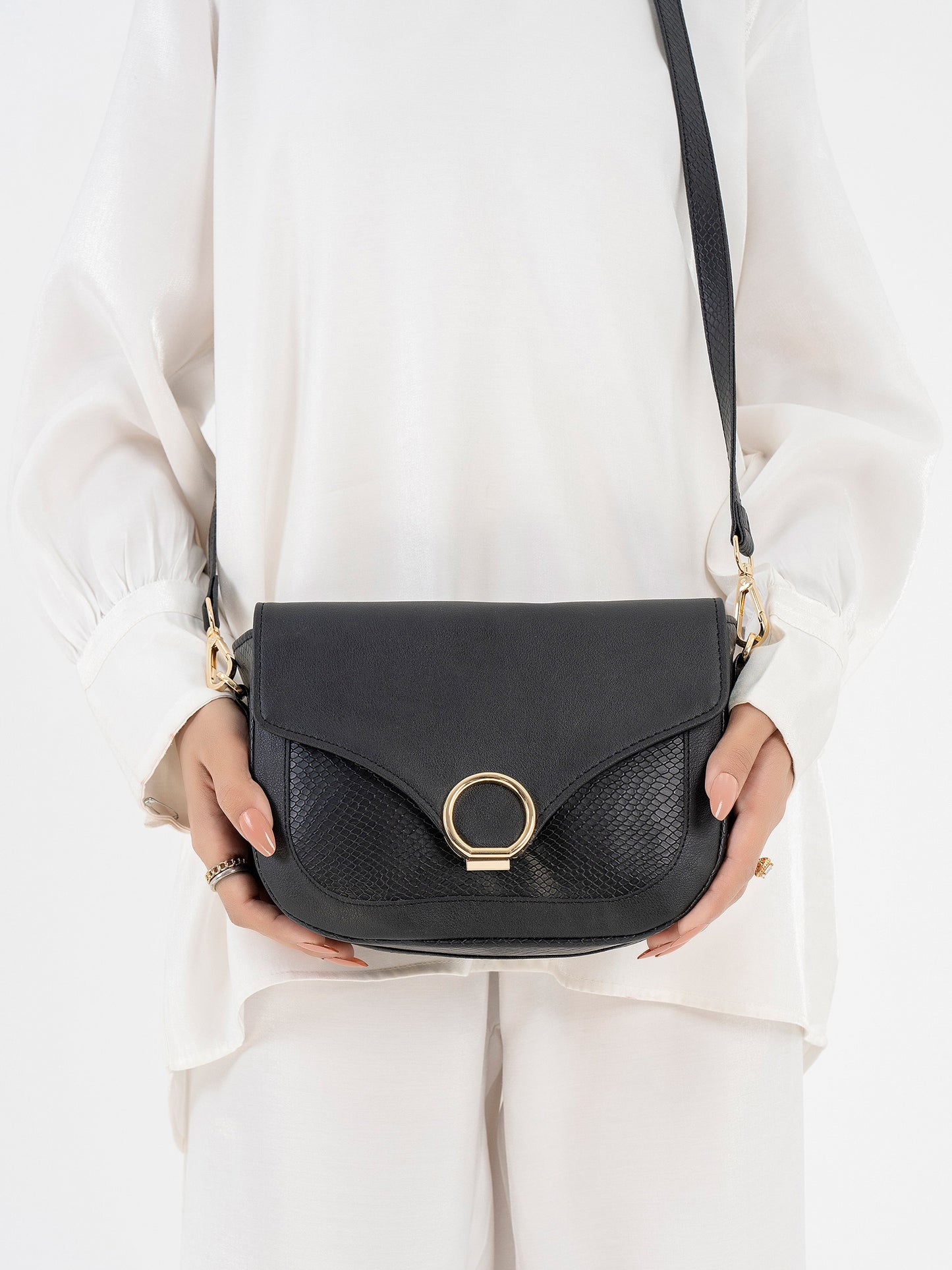 Snake Textured Handbag