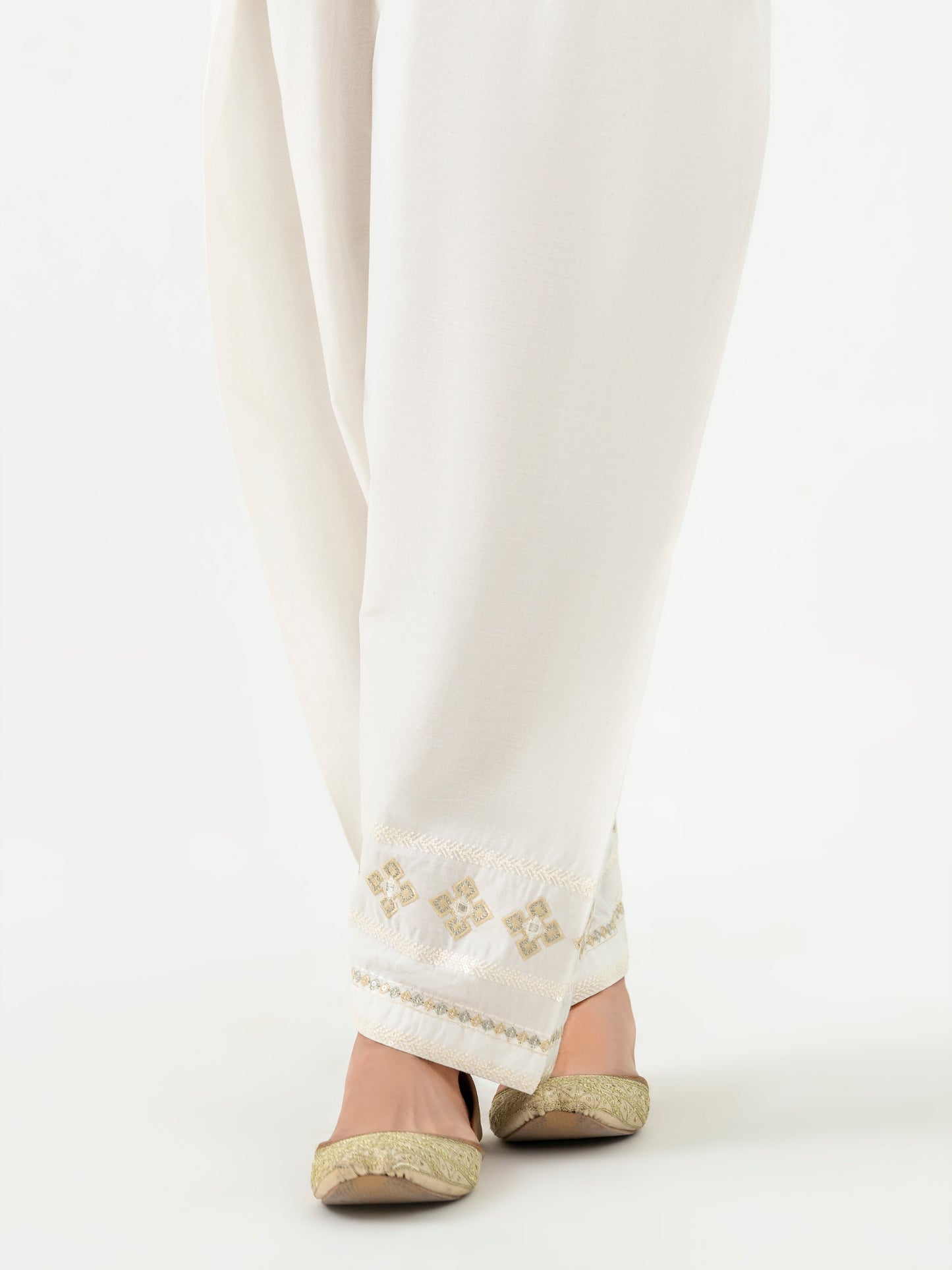 Winter Cotton Trouser-Embroidered (Pret)